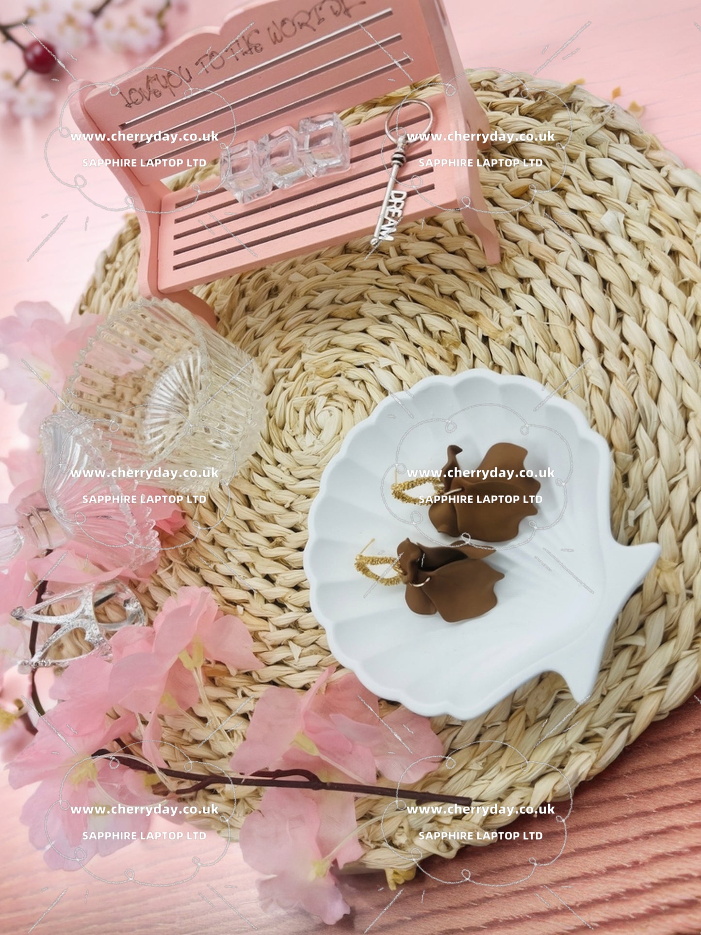 Brown tree leaves collection earrings