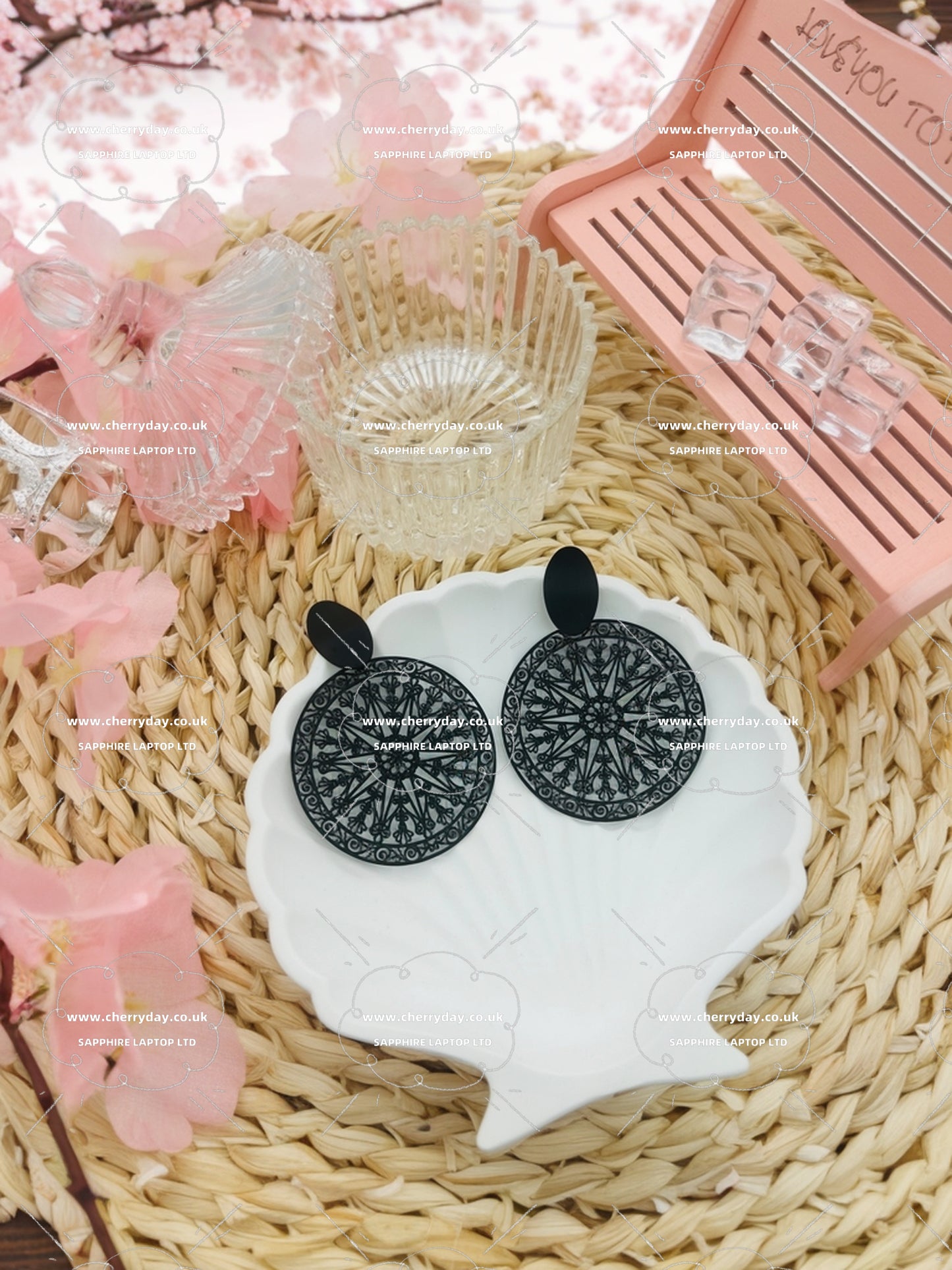 Black magic lily earrings