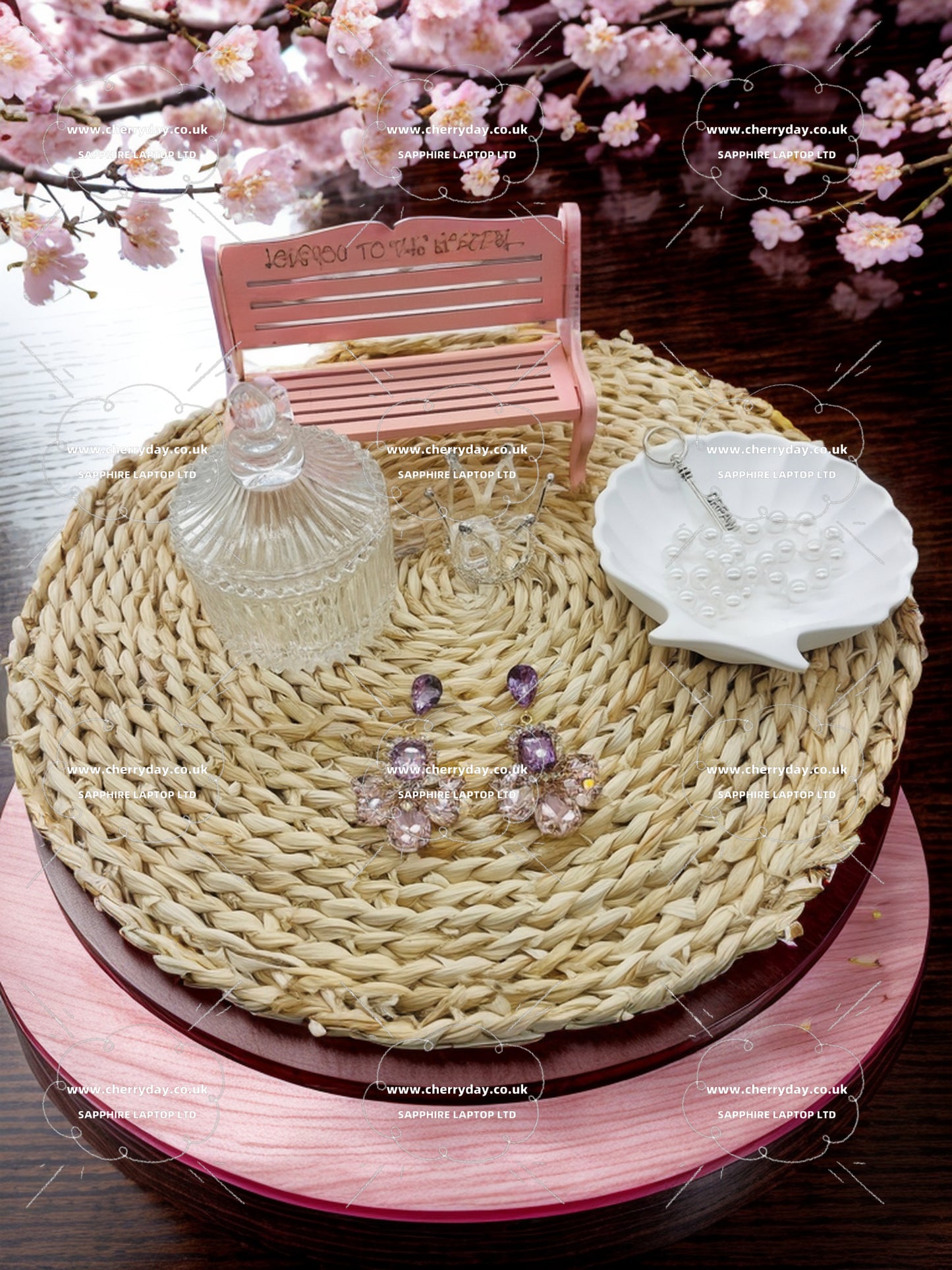 Pinkish purple diamond flower-de-luce earrings