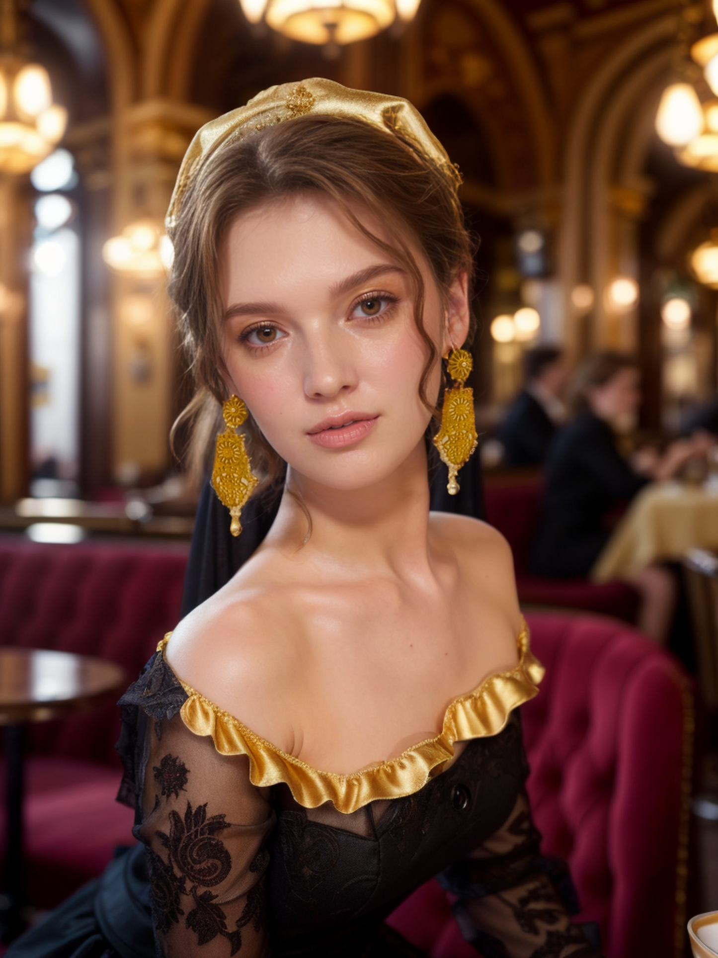 Triumphal arch gold earrings