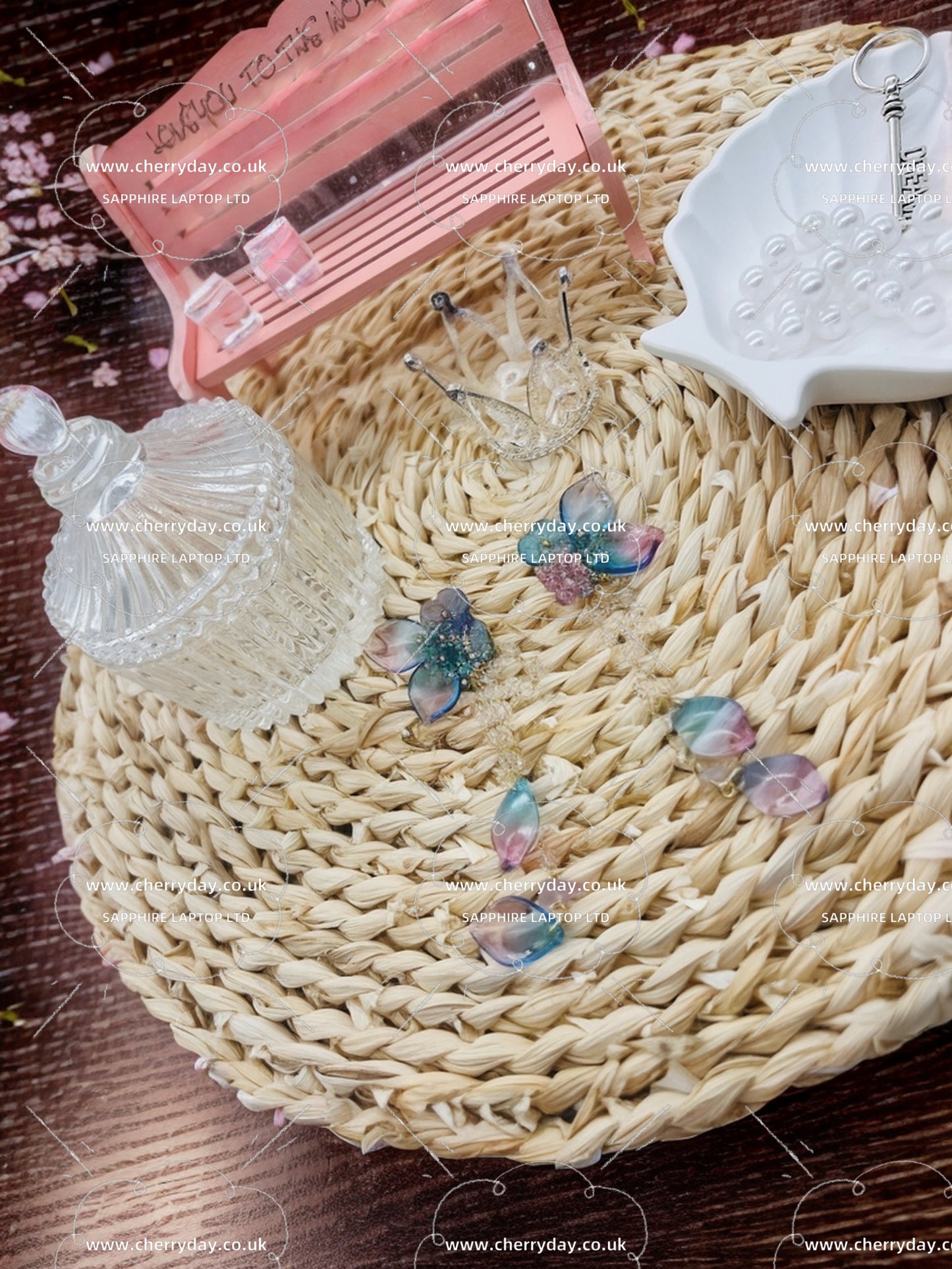 Blue-violet butterfly earrings