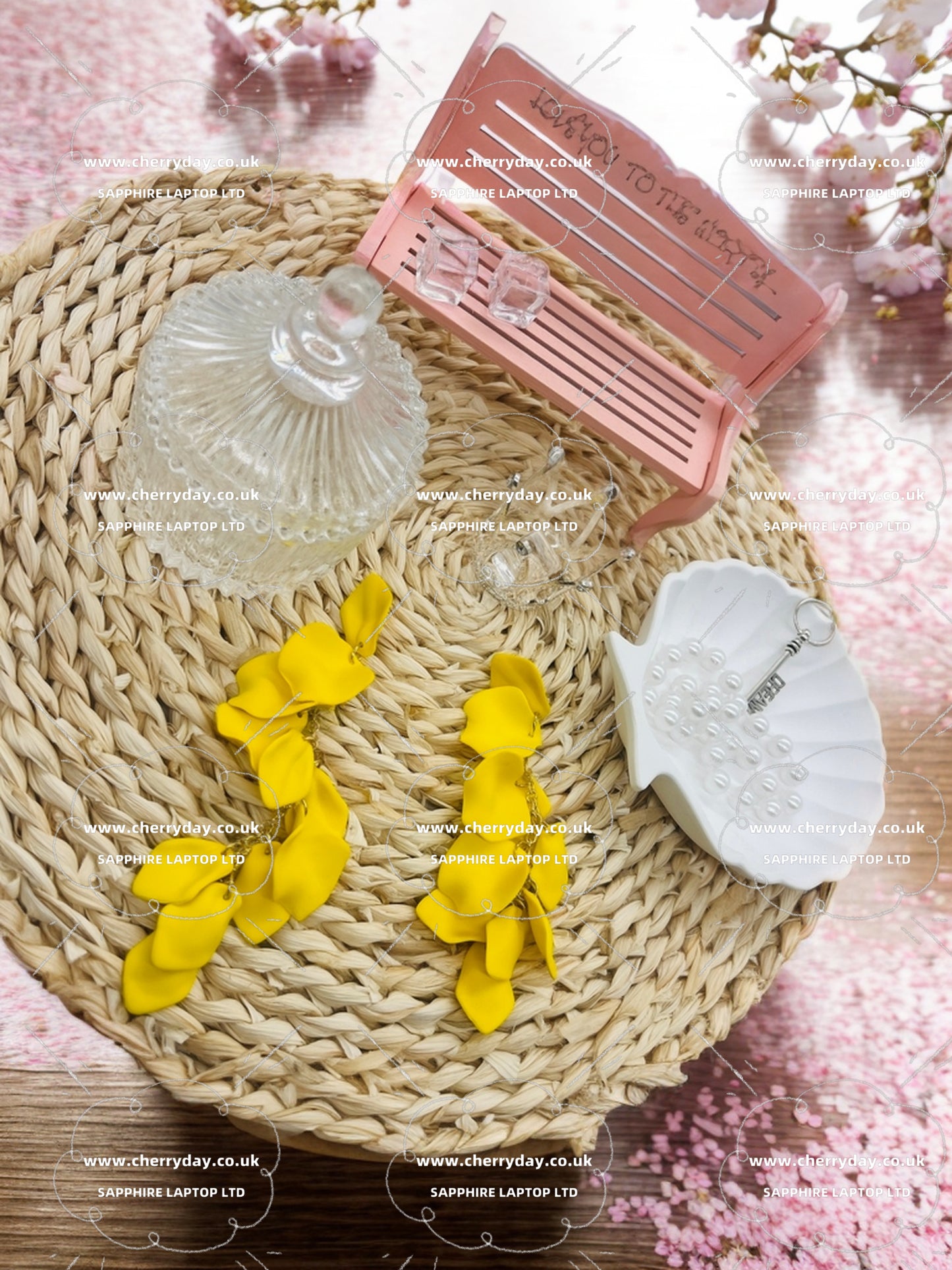 Yellow leaves tassel earrings
