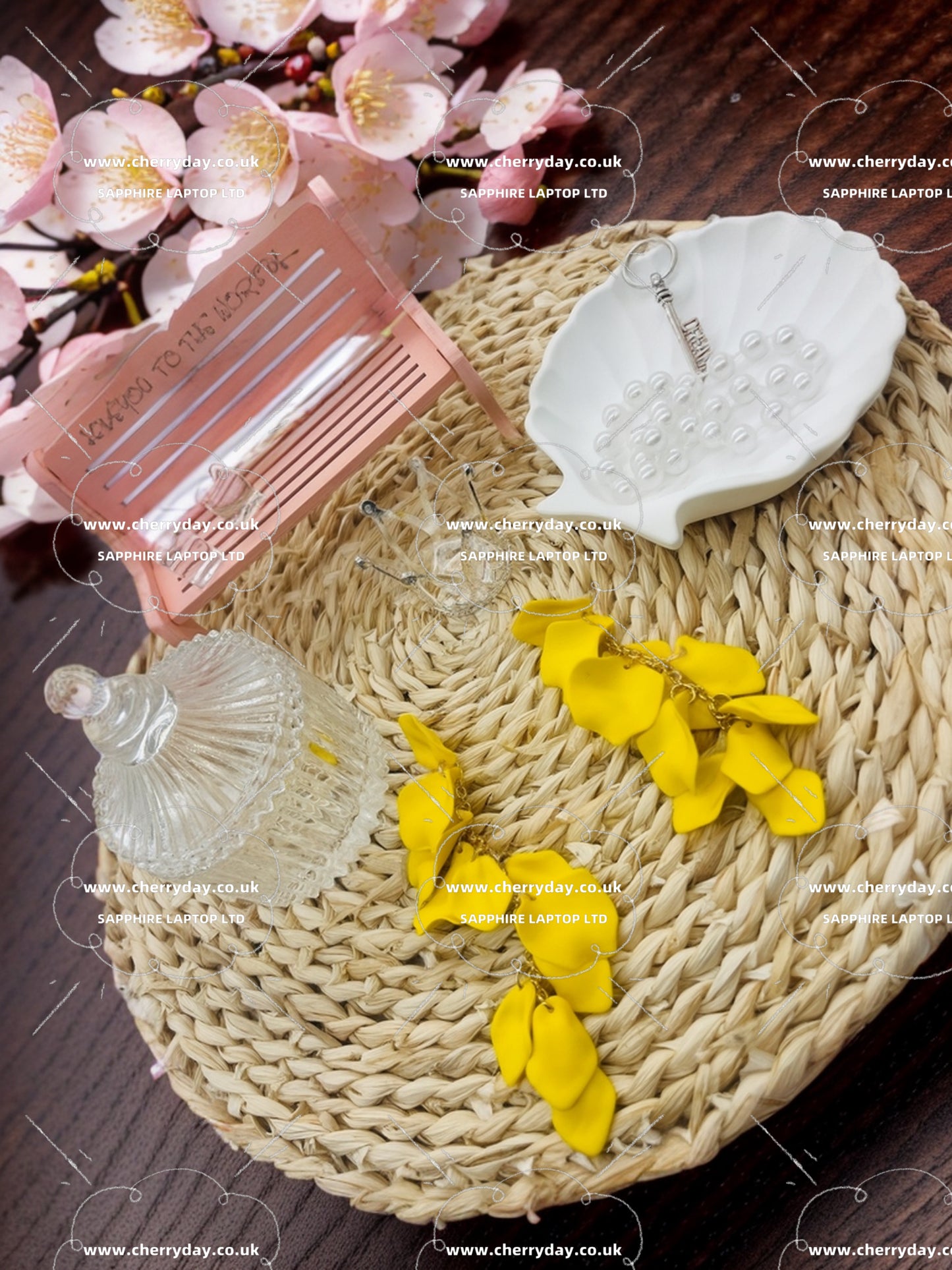 Yellow leaves tassel earrings