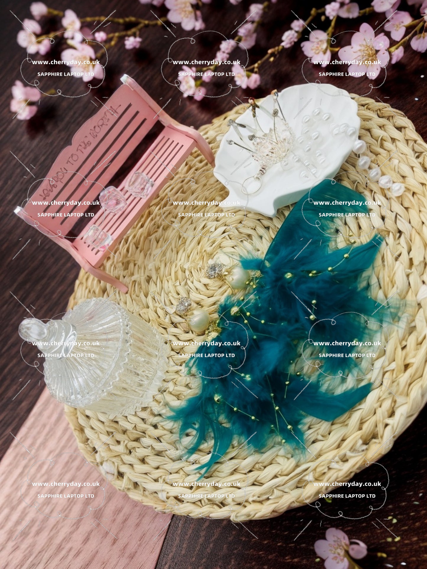 Dark green feathered earrings
