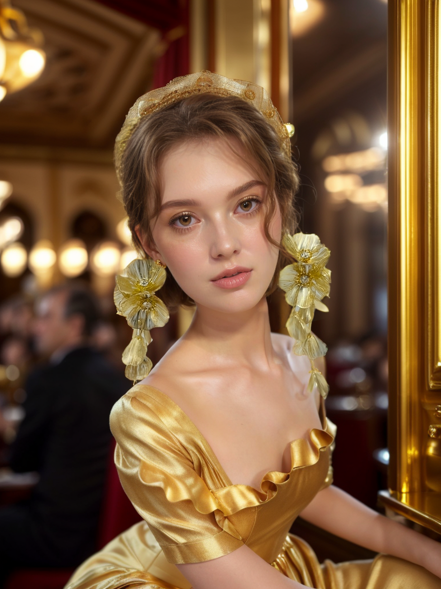 Gold gerbera earrings