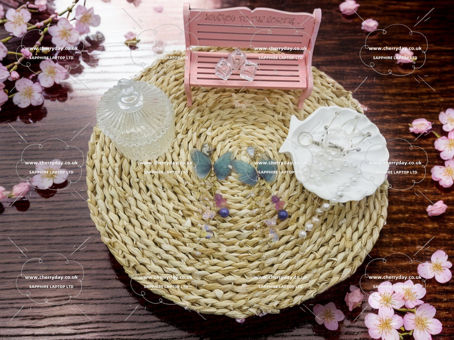 Butterflies among the flowers tassel earrings