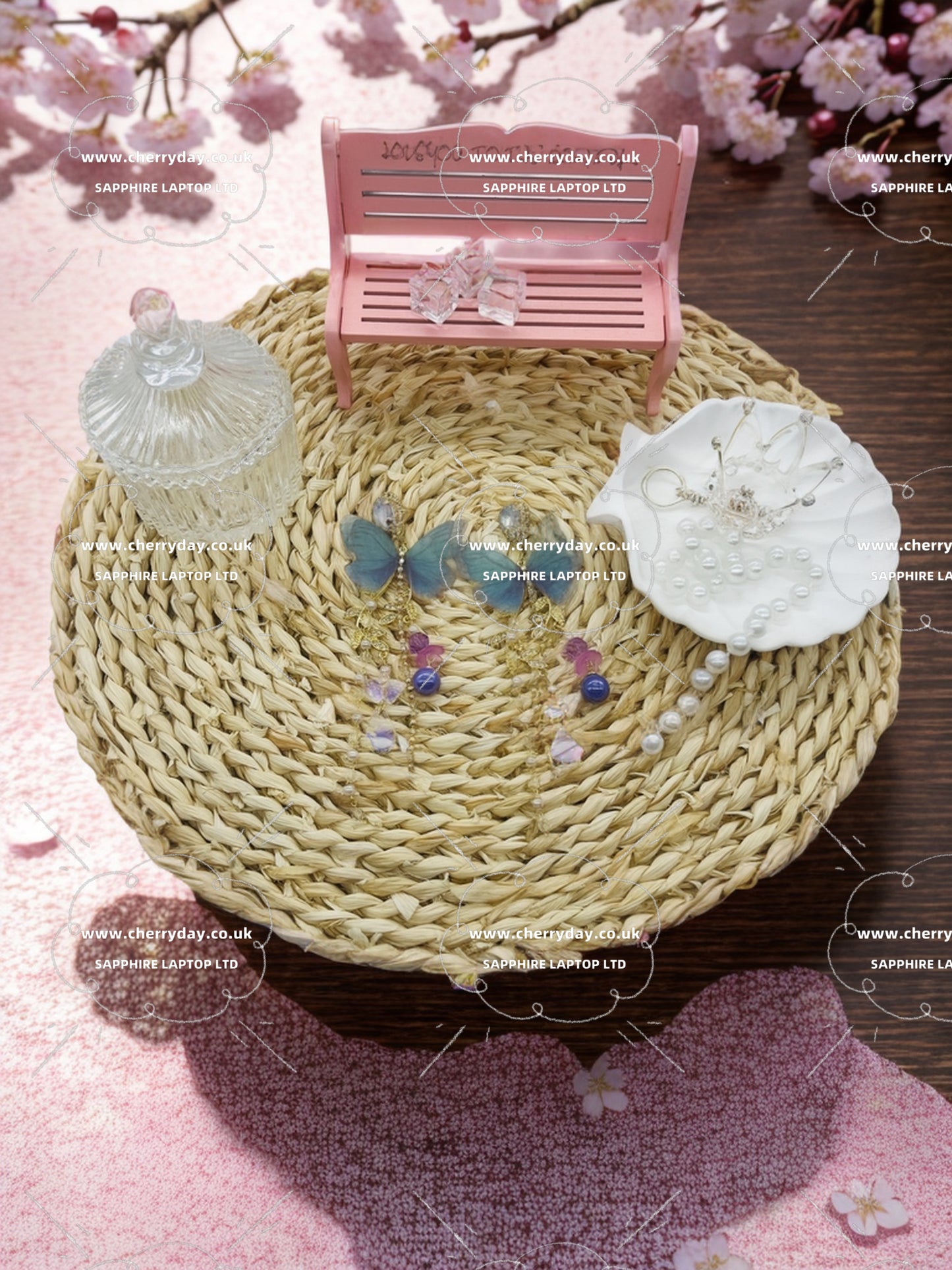 Butterflies among the flowers tassel earrings