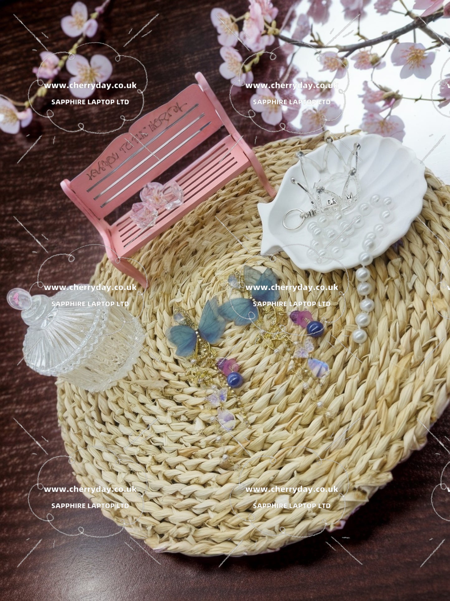 Butterflies among the flowers tassel earrings