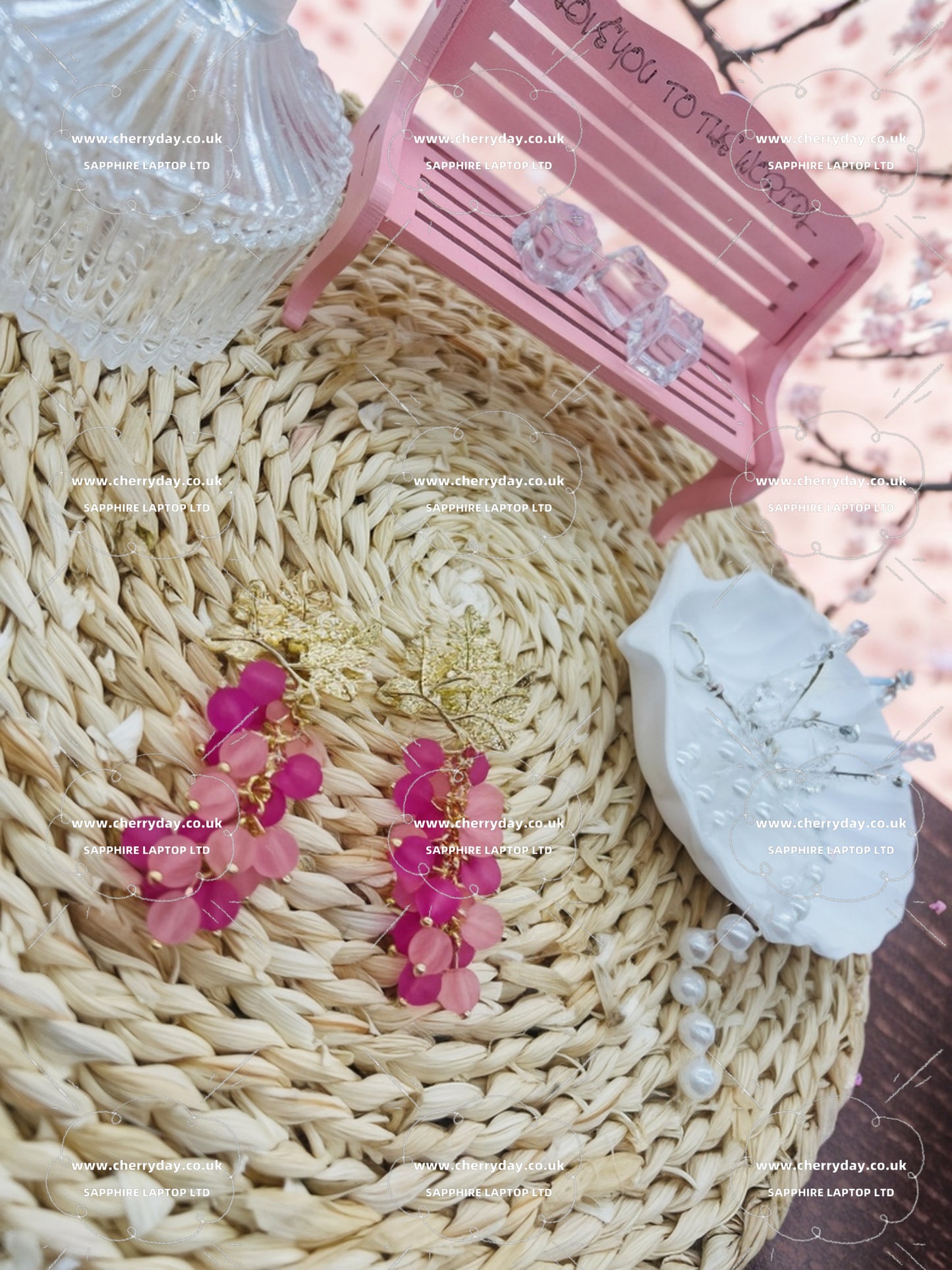 Purple grape tassel earrings
