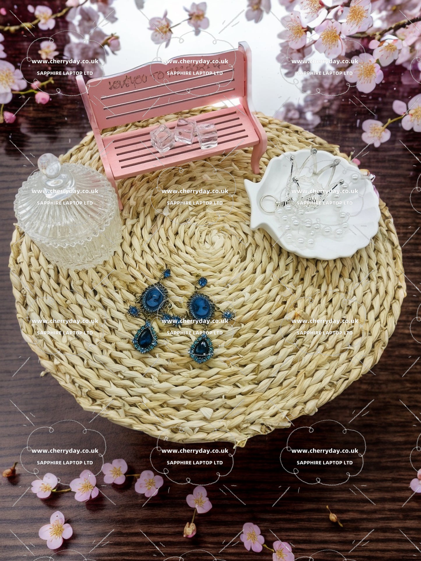 Ancient mythological navy blue earrings