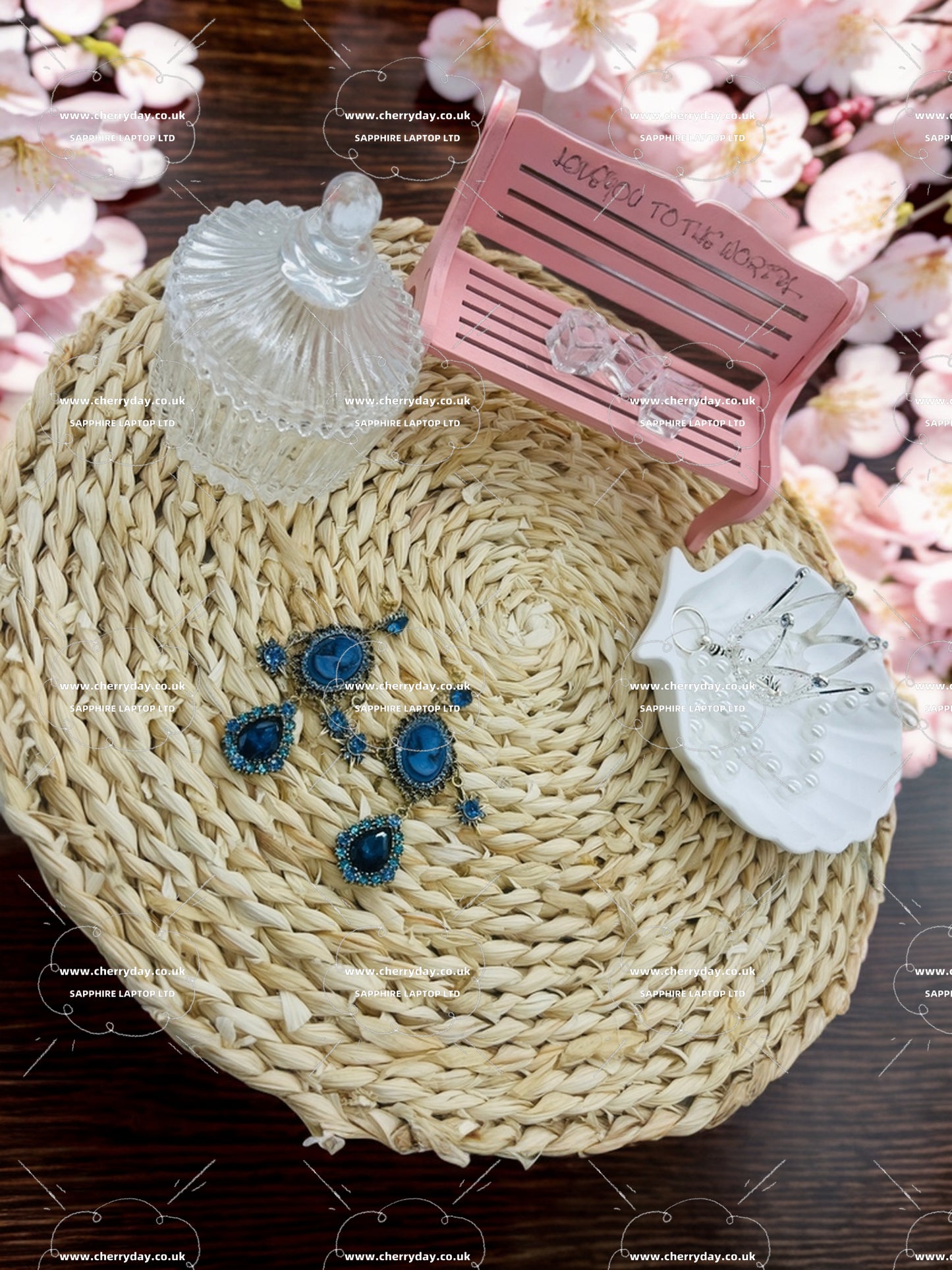 Ancient mythological navy blue earrings