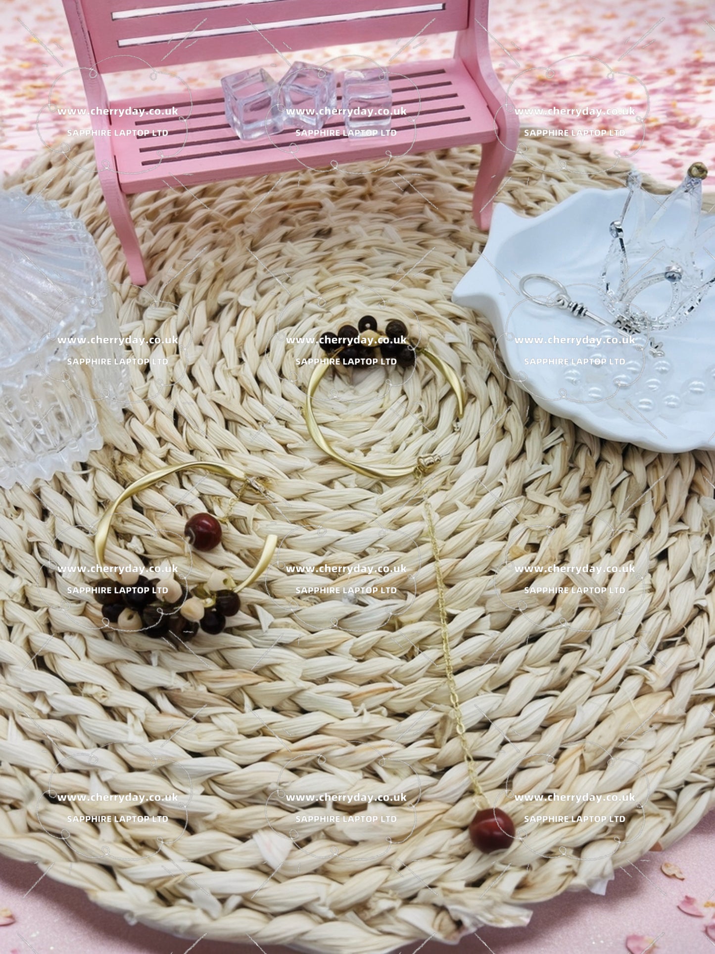 Native wood beaded asymmetrical tassel earrings