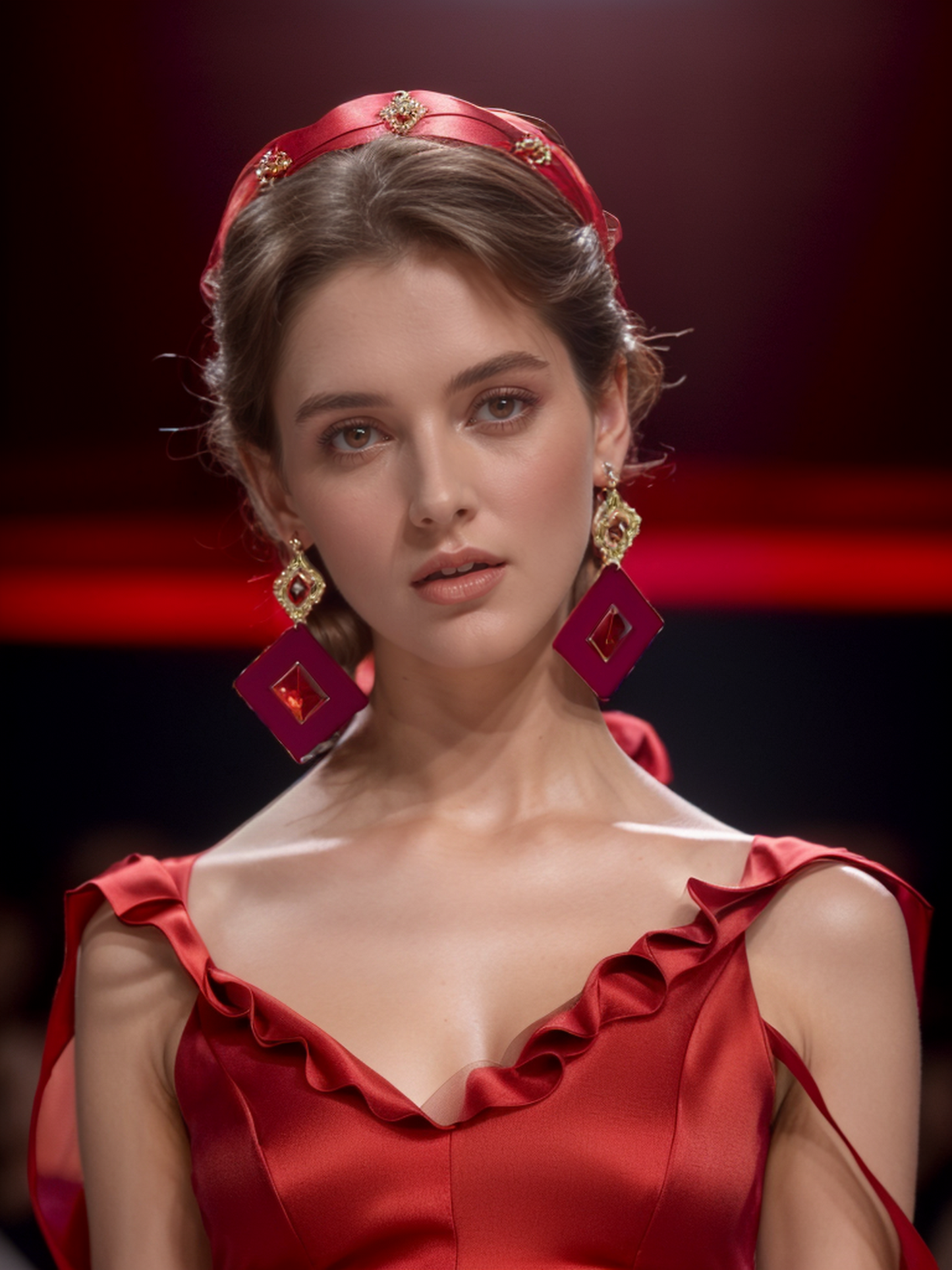 Pinkish purple square earrings