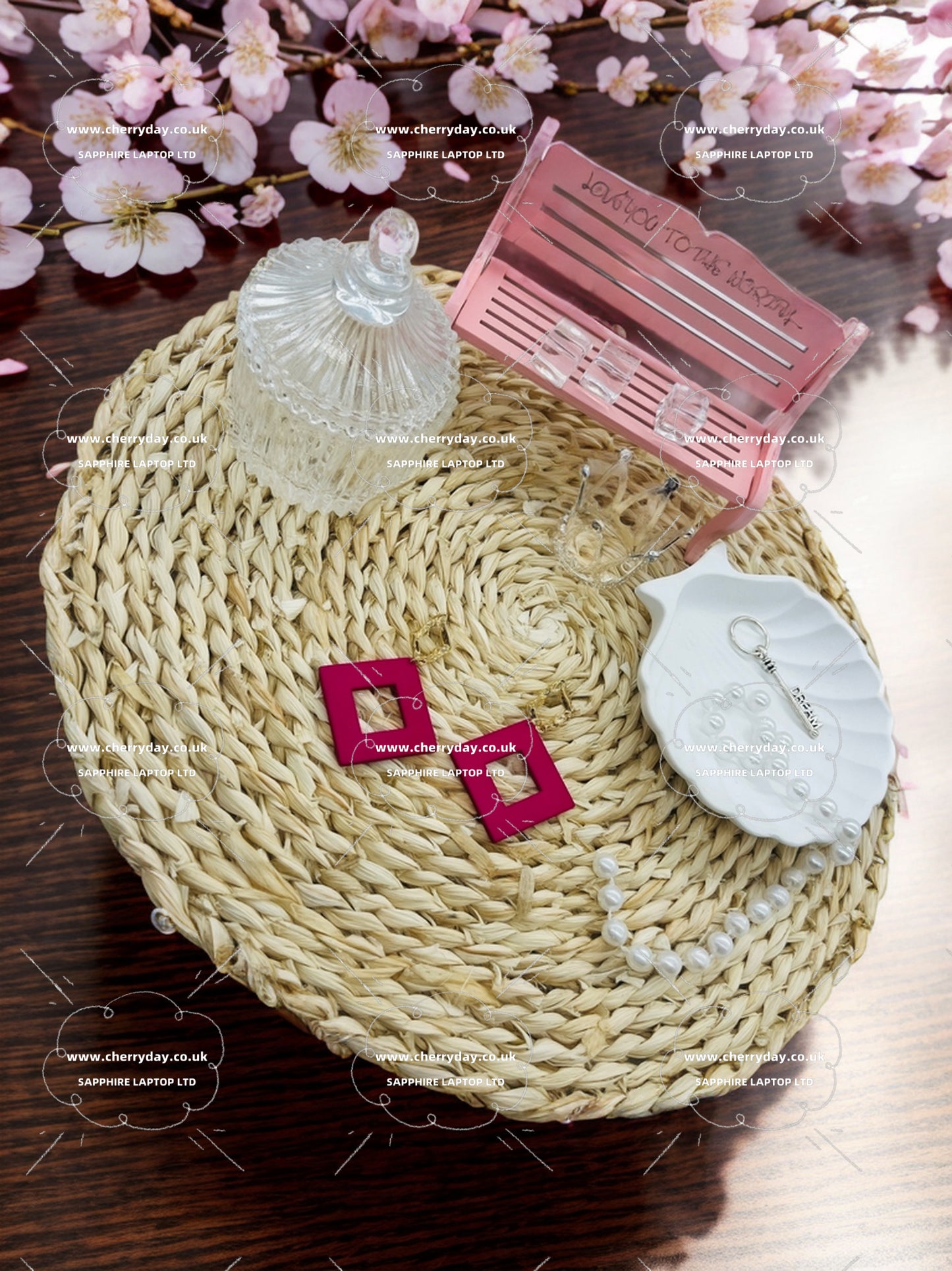Pinkish purple square earrings