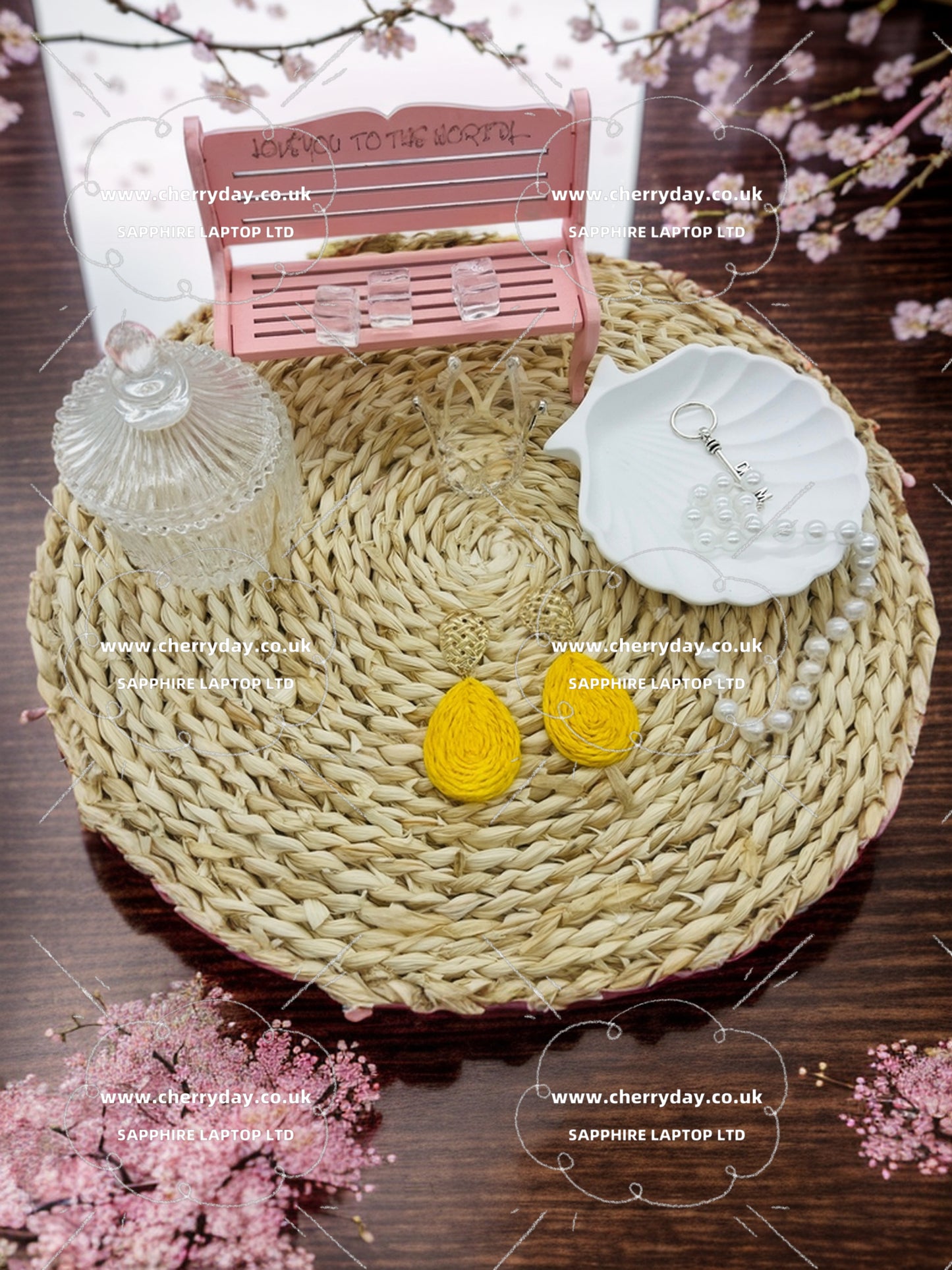 Yellow rattan teardrop bohemian earrings