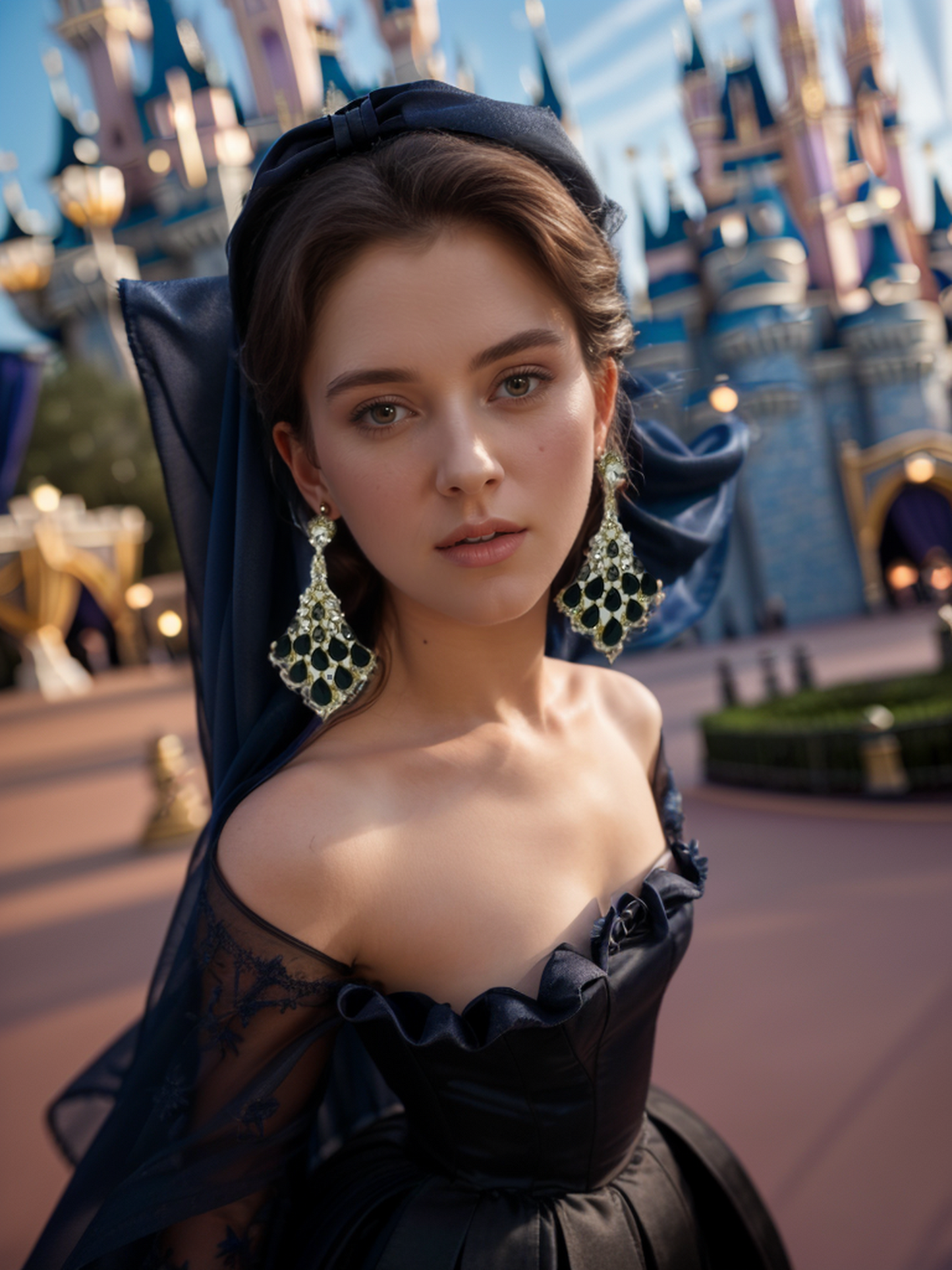 Screen opening peacock black diamond earrings