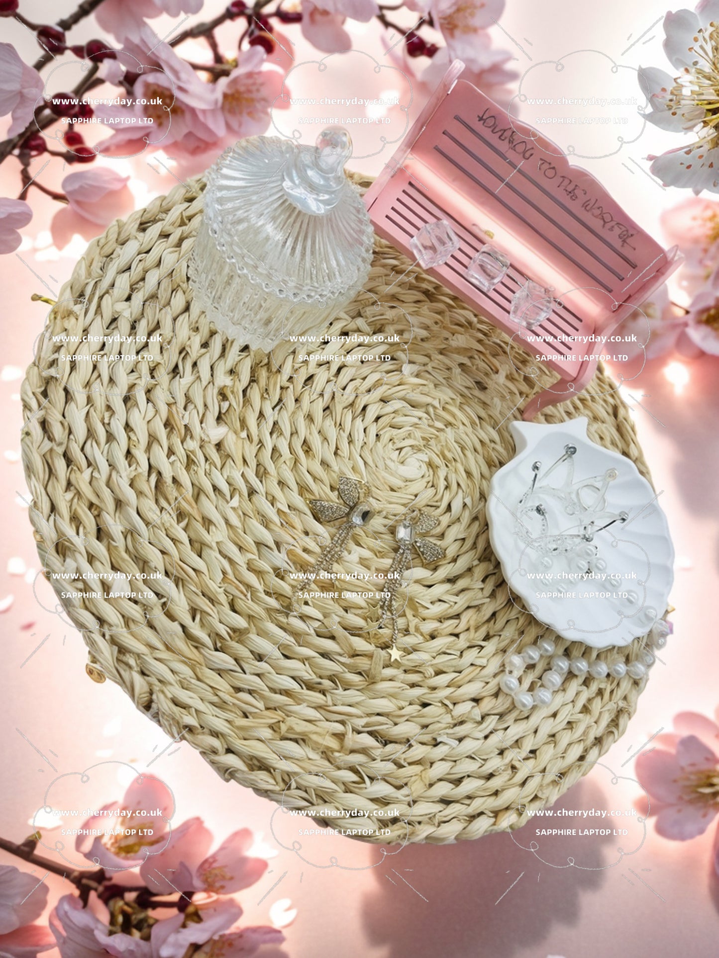 Half ribbon rhinestone tassel earrings