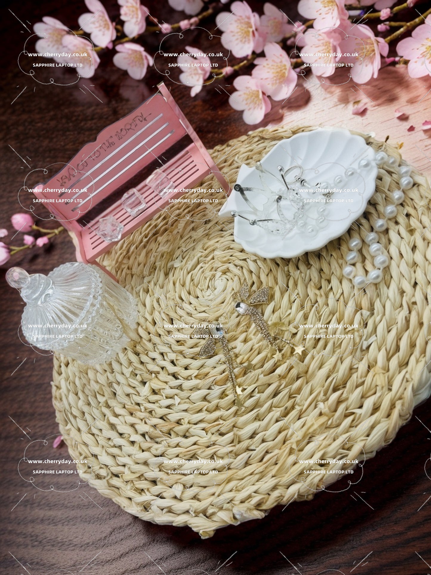 Half ribbon rhinestone tassel earrings