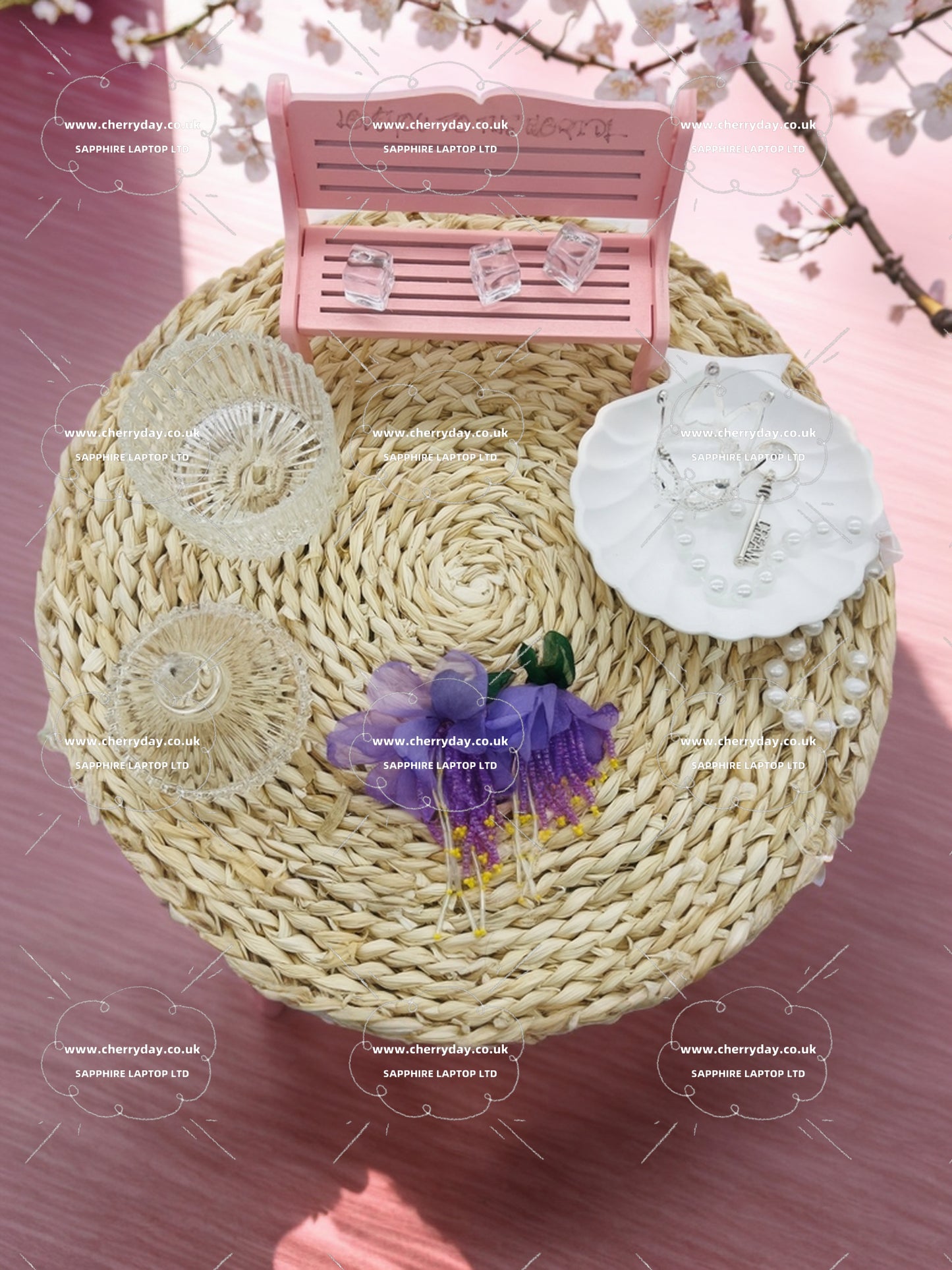 Purple azalea earrings