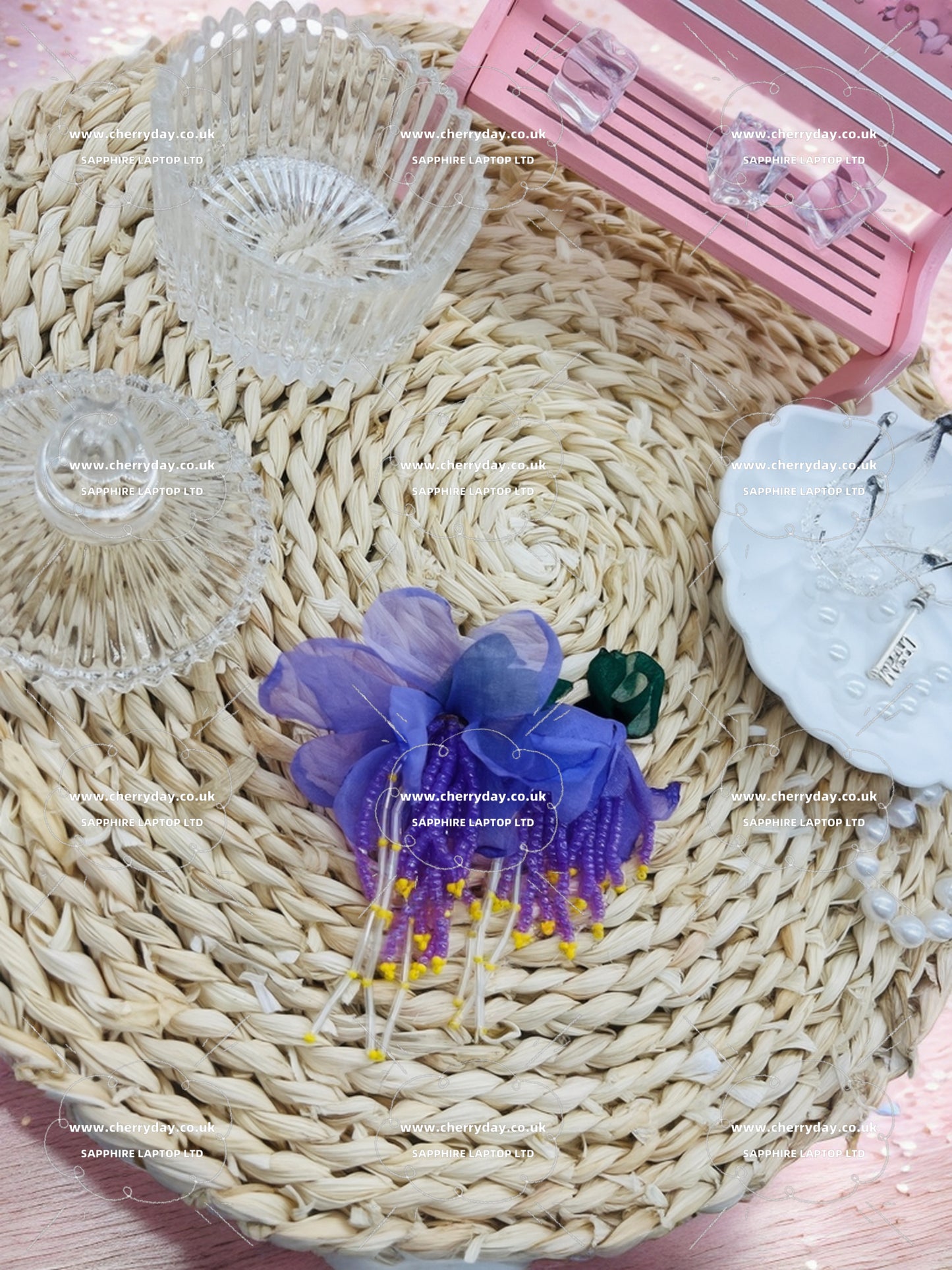 Purple azalea earrings