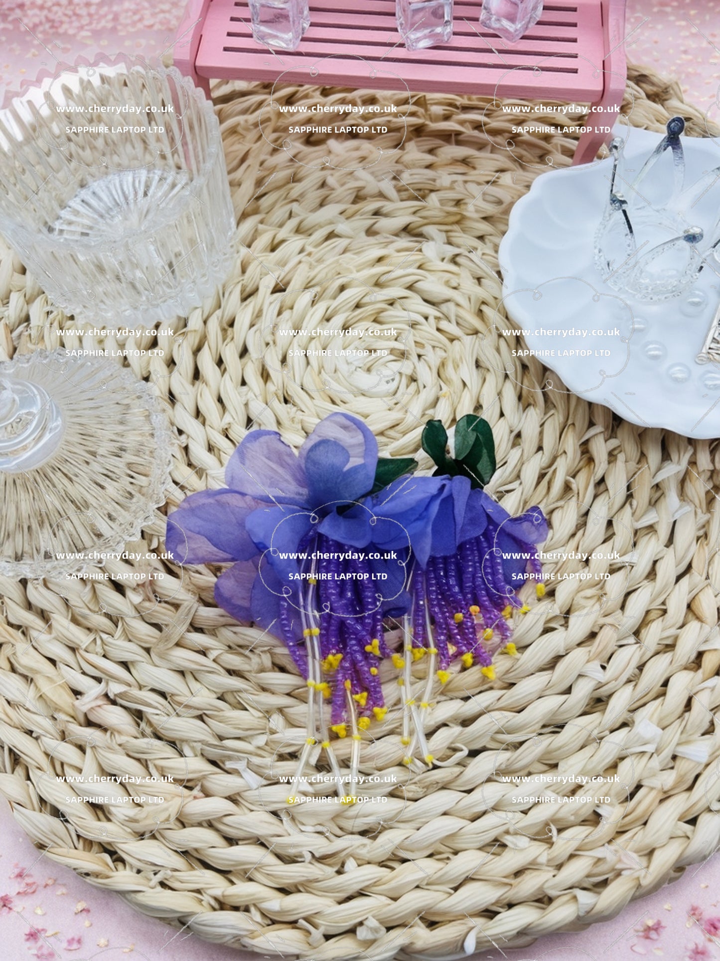 Purple azalea earrings
