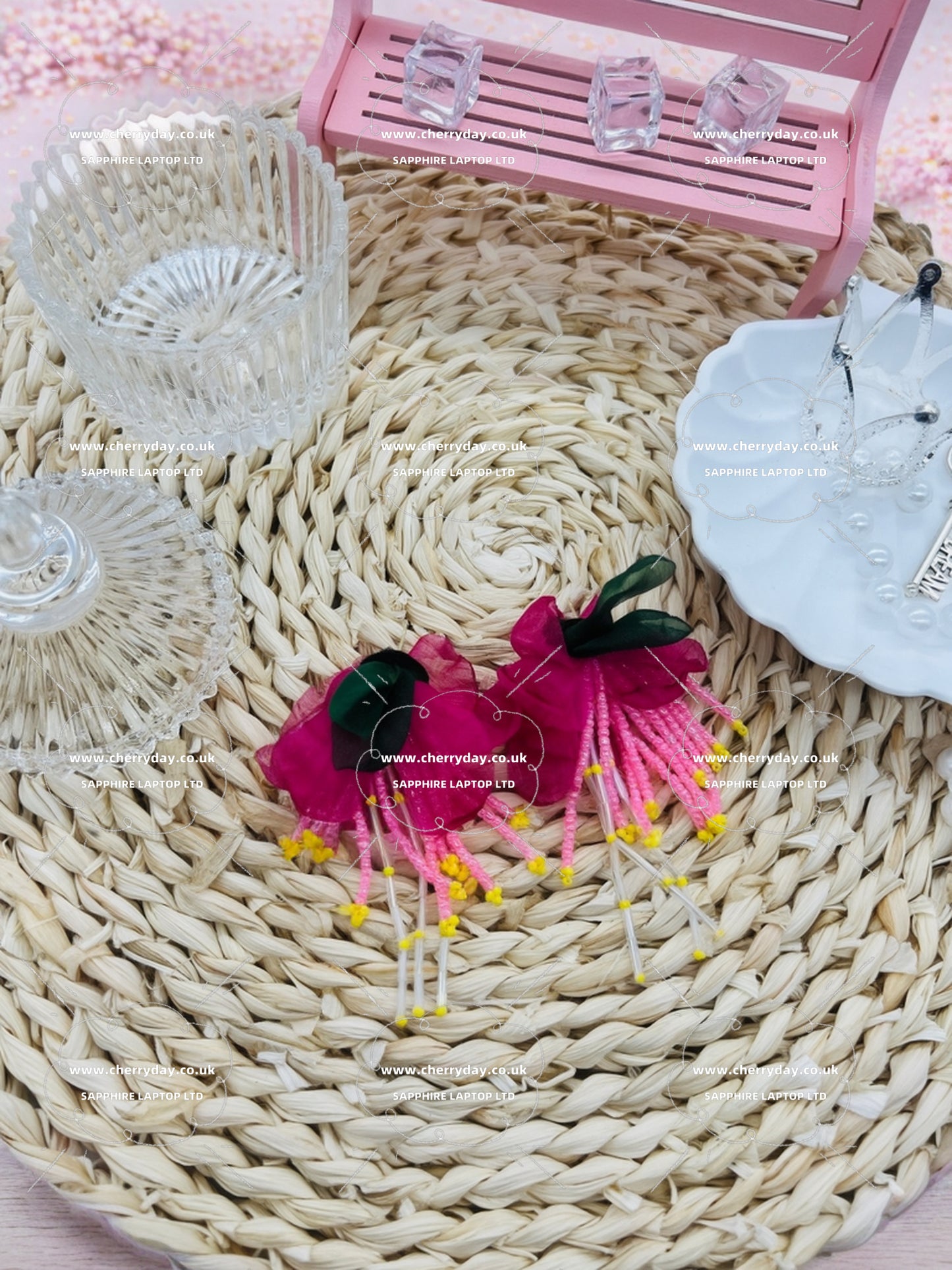 Pinkish azalea earrings
