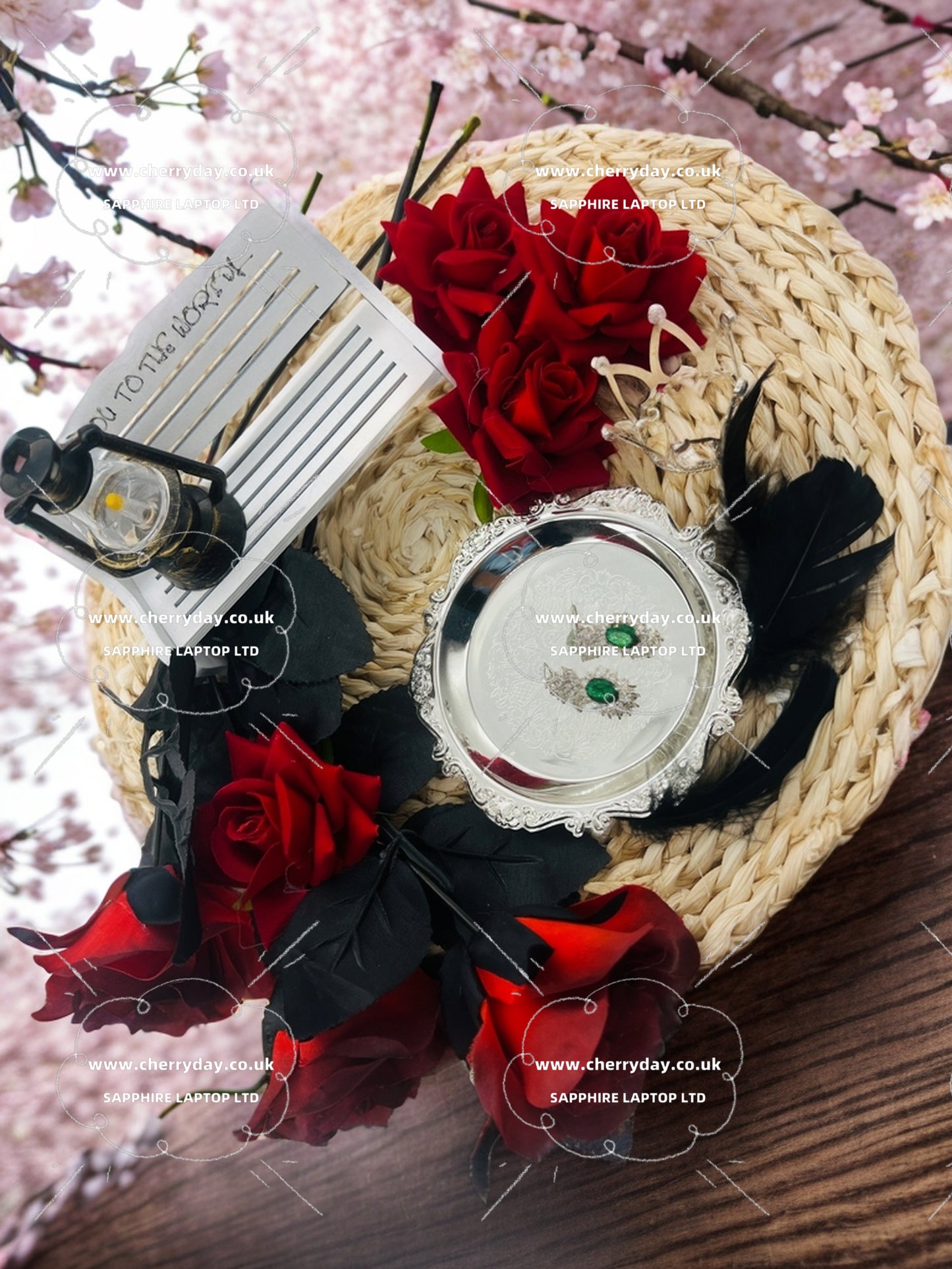 Dark green gerbera earrings