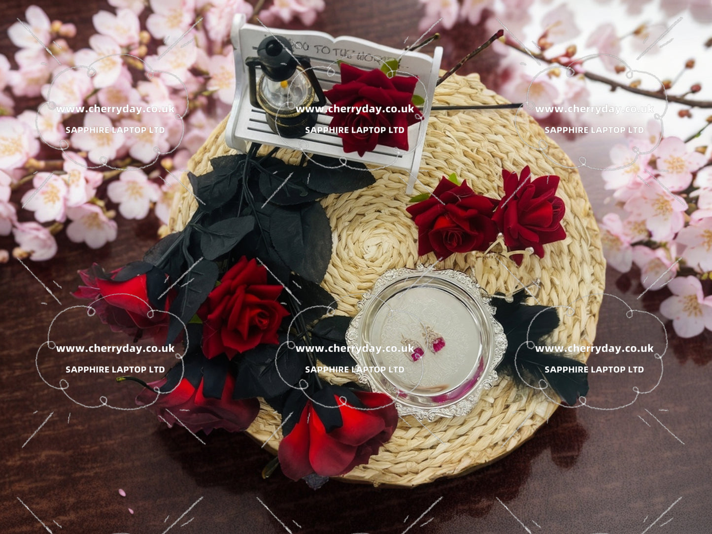 Rose red sugar cube earrings