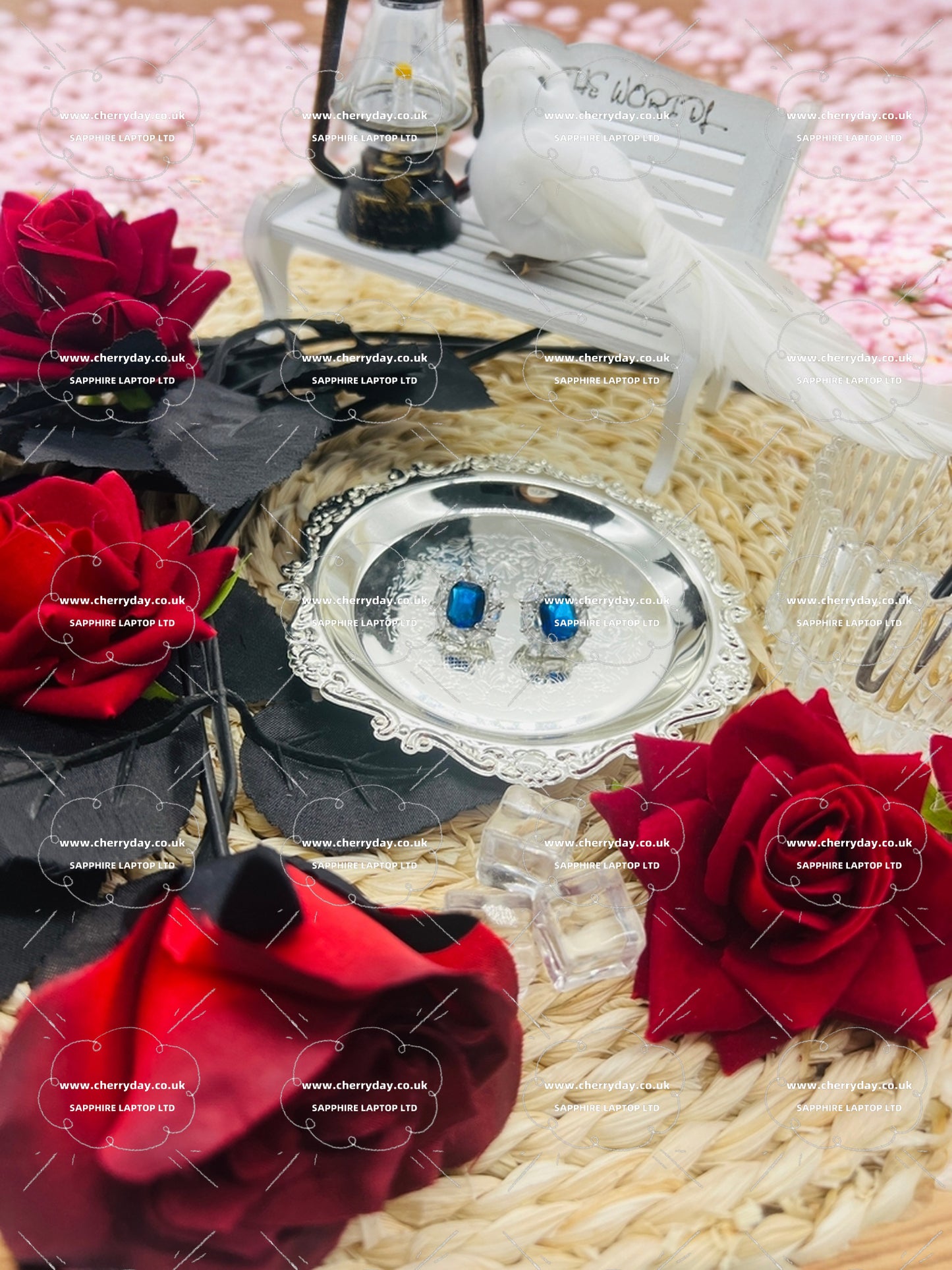 Deep-sea rhinestone earrings