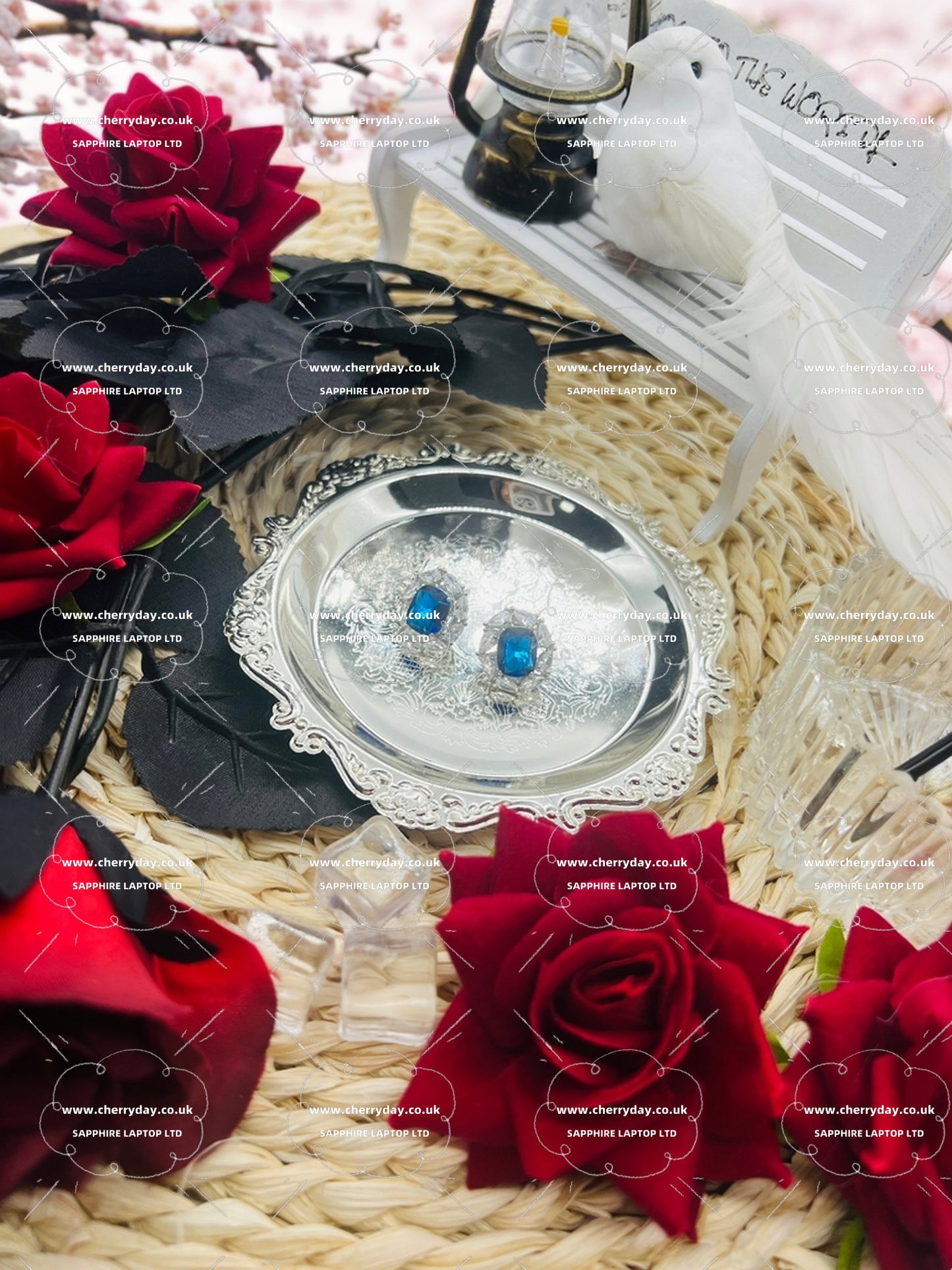 Deep-sea rhinestone earrings