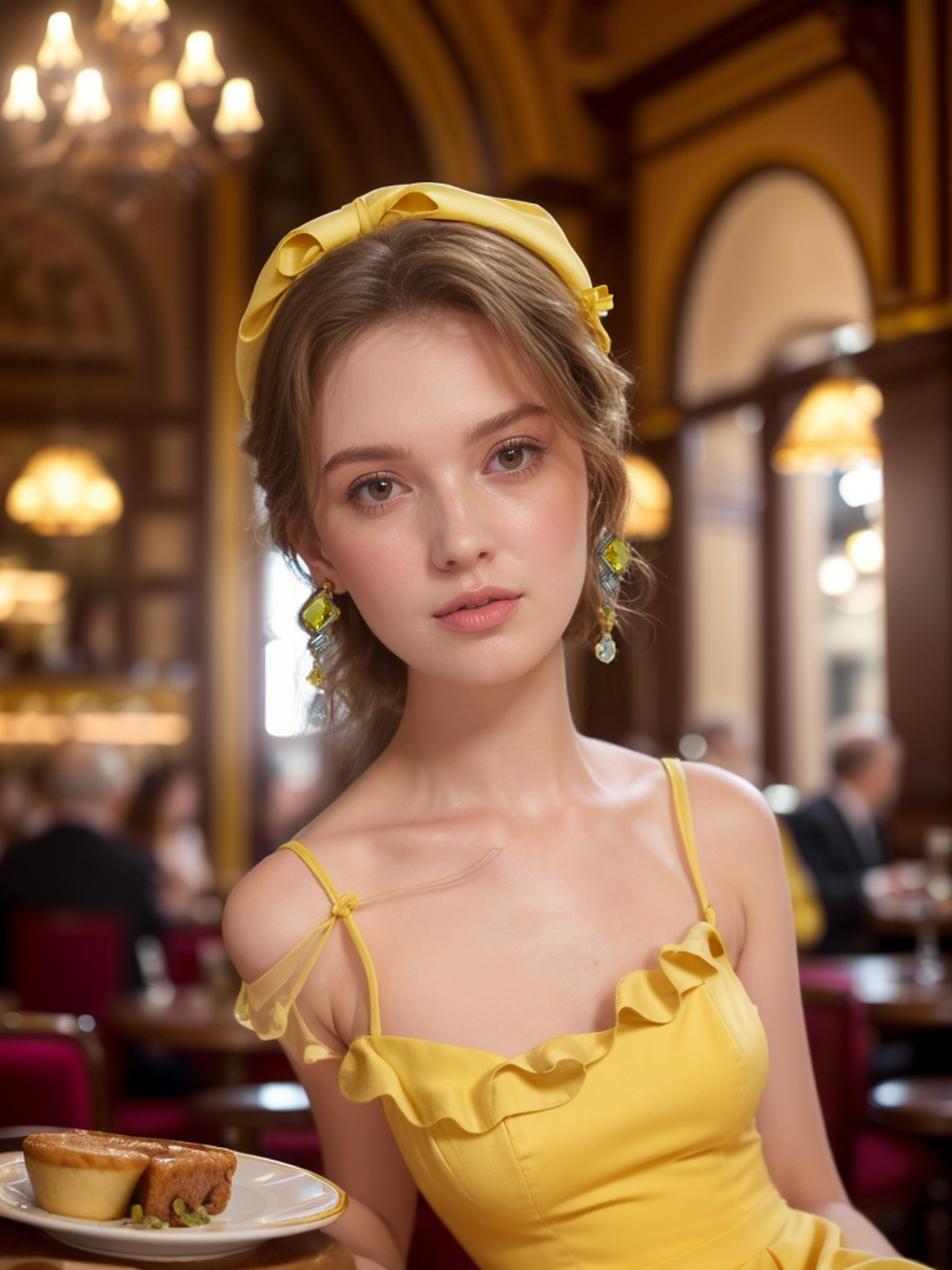 Yellow diamond sugar cubes tassel earrings