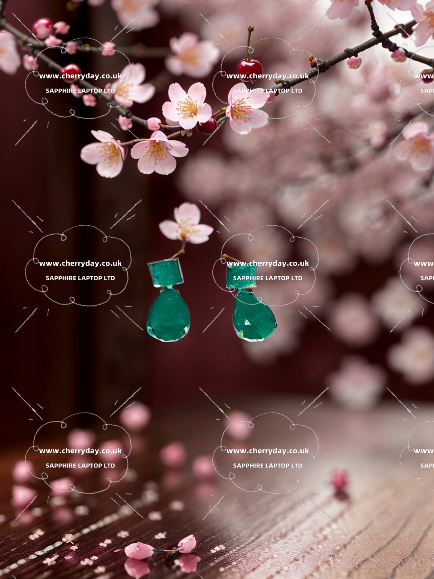 Green in the centre of Lake earrings