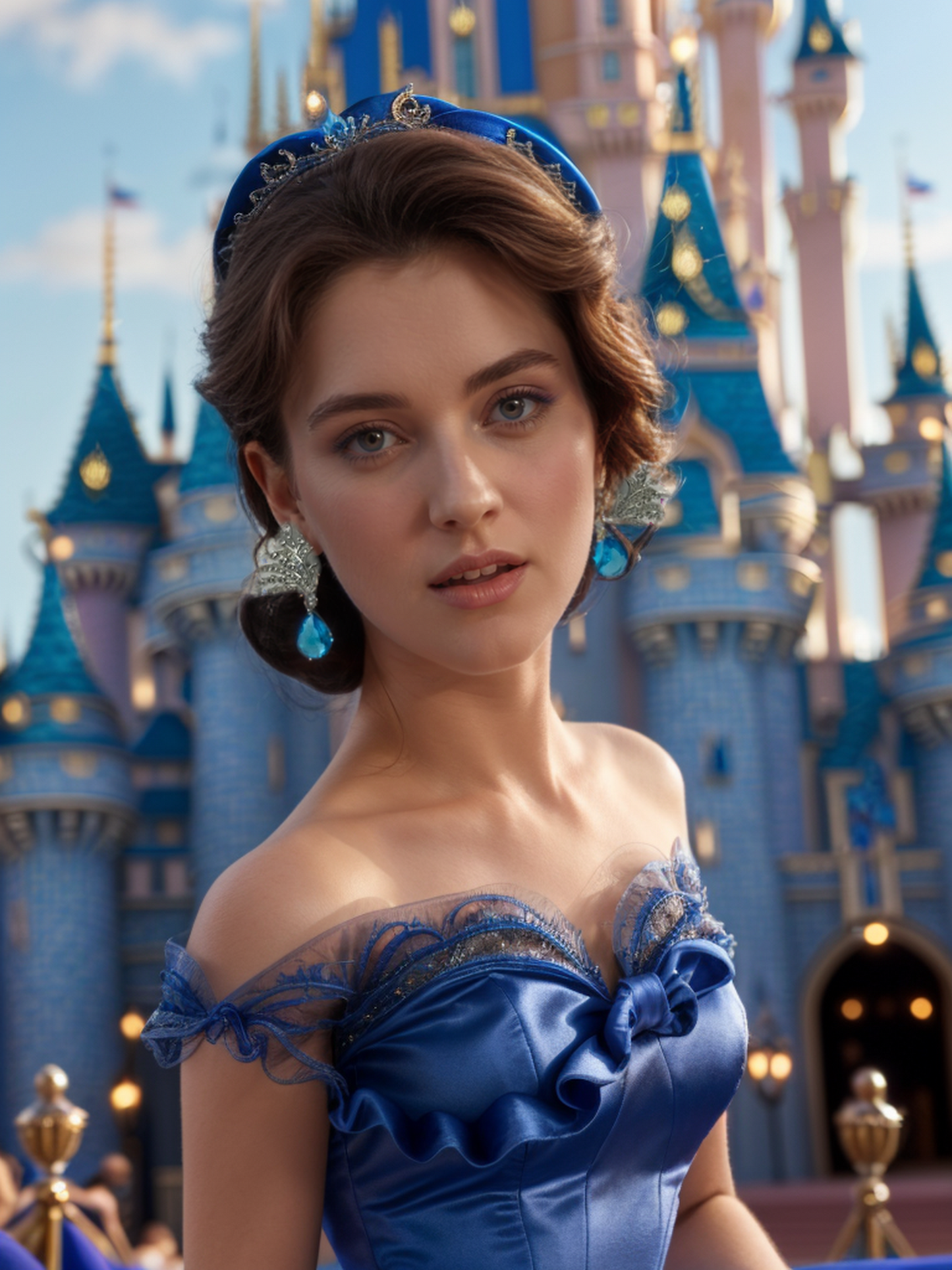 Peacock sapphire rain drop earrings