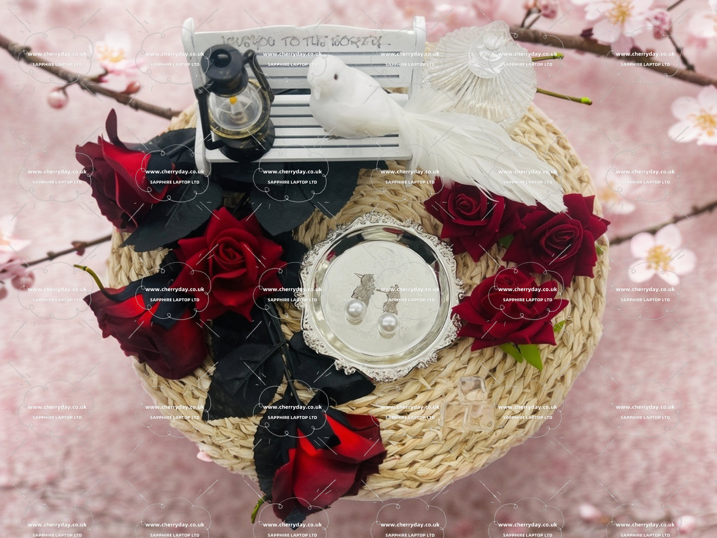 Lycoris radiata pearl earrings