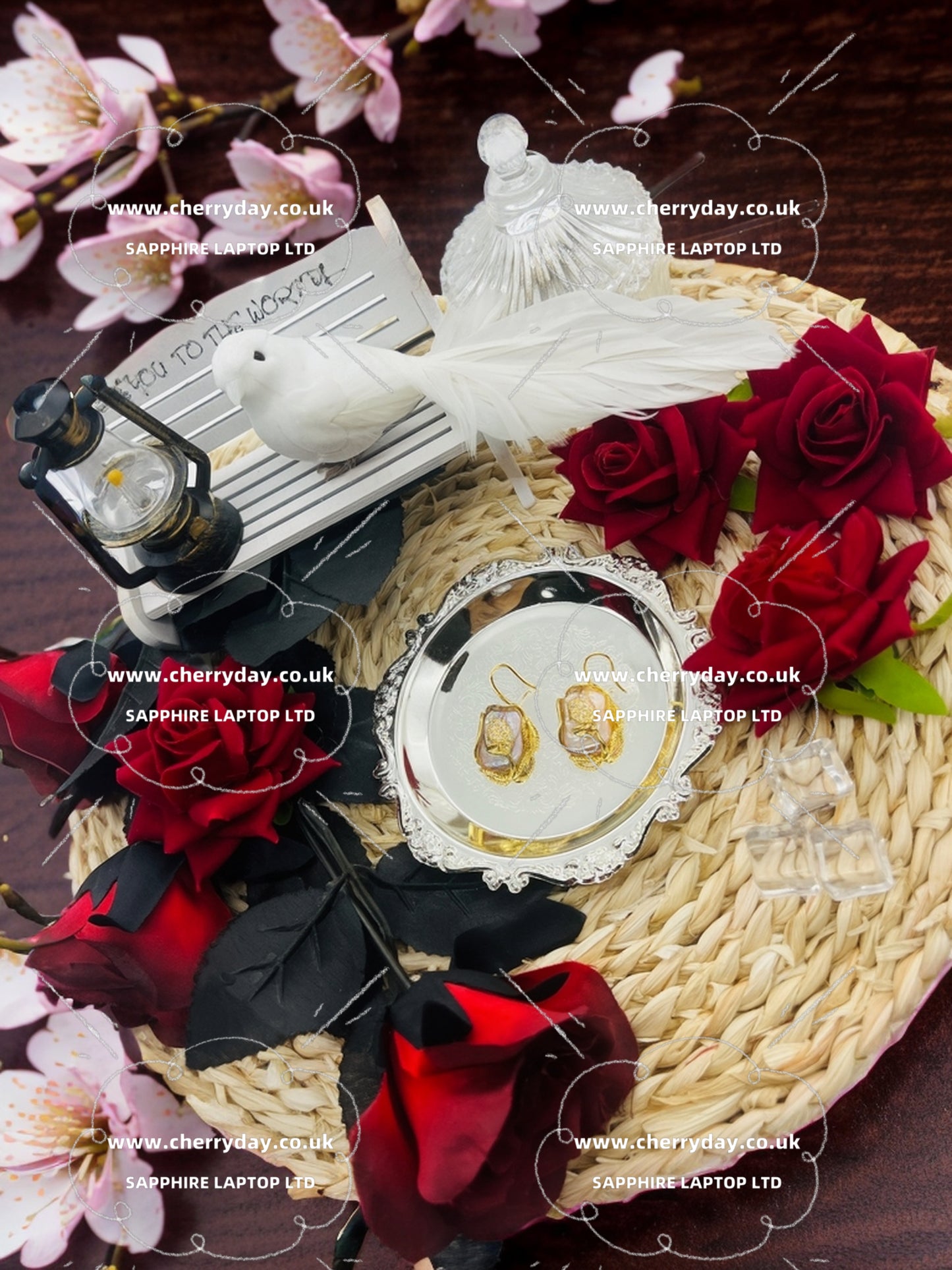 Gold tulip deep sea shell earrings