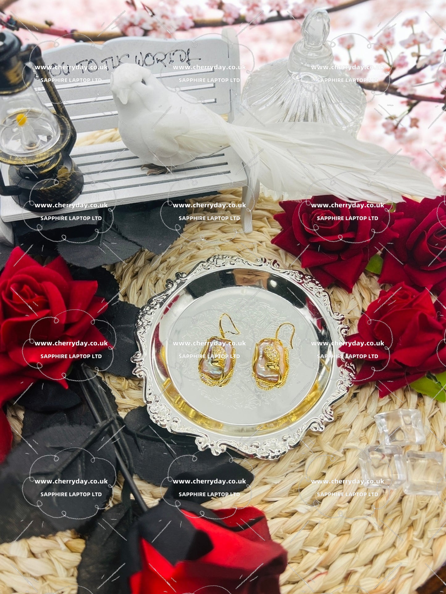 Gold tulip deep sea shell earrings