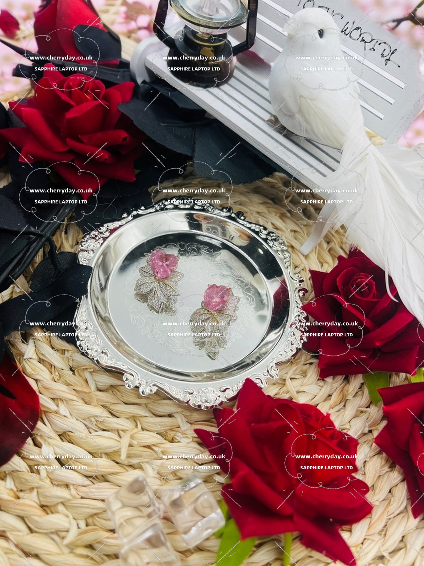 Pink butterfly spreading wings earrings