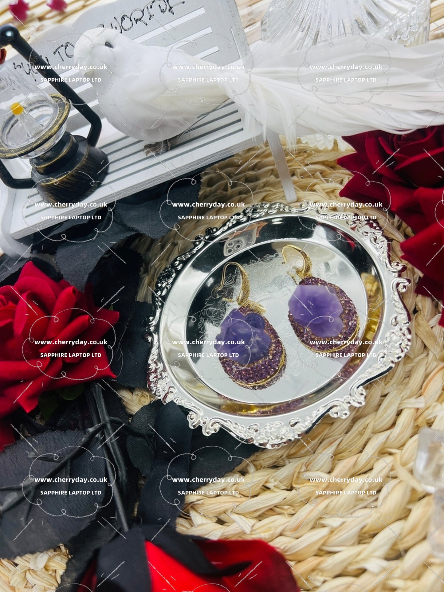 Natural amethyst earrings