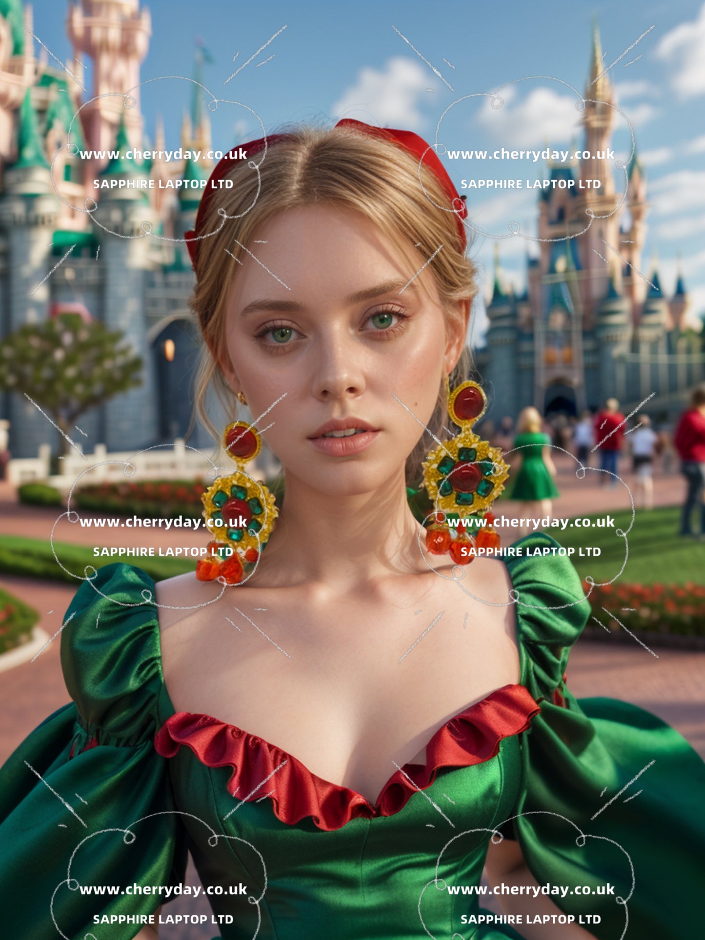 Coloured glass beads sunflower tassel earrings