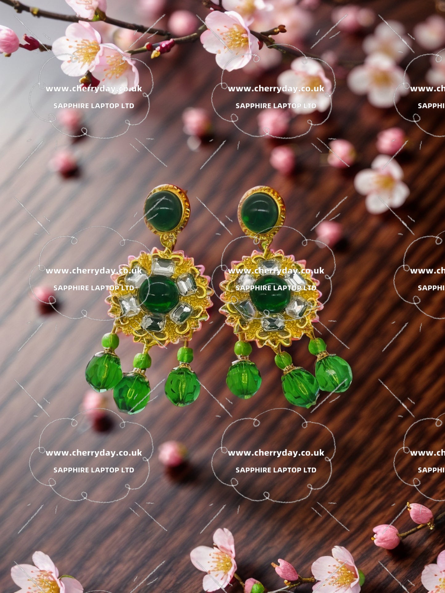 Coloured glass beads sunflower tassel earrings