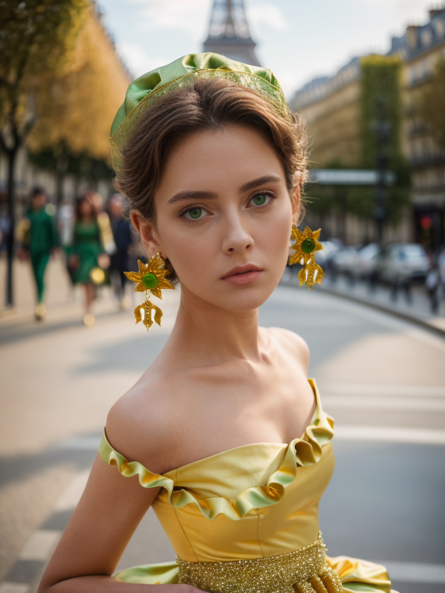 Gold totem flower earrings