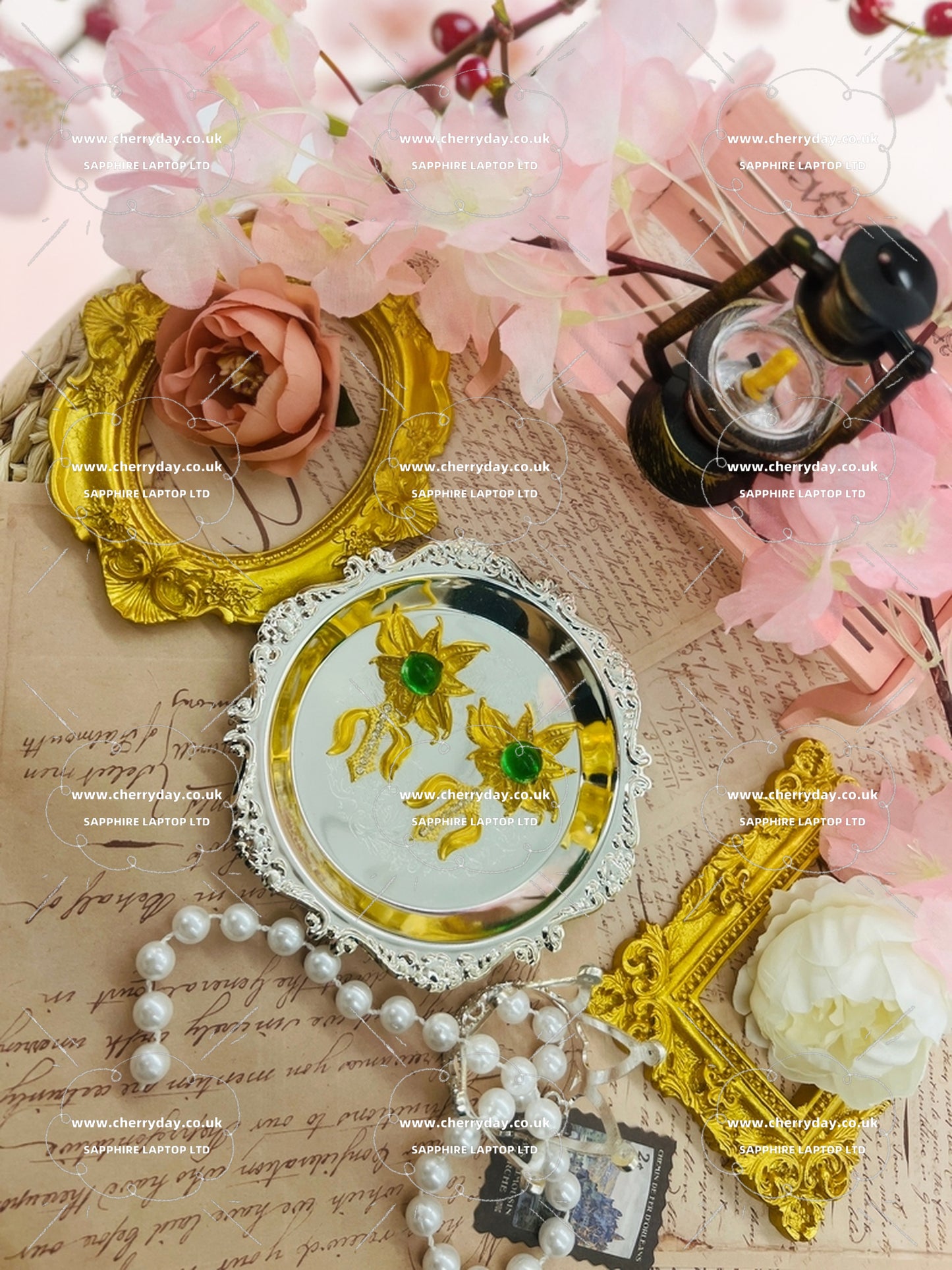 Gold totem flower earrings