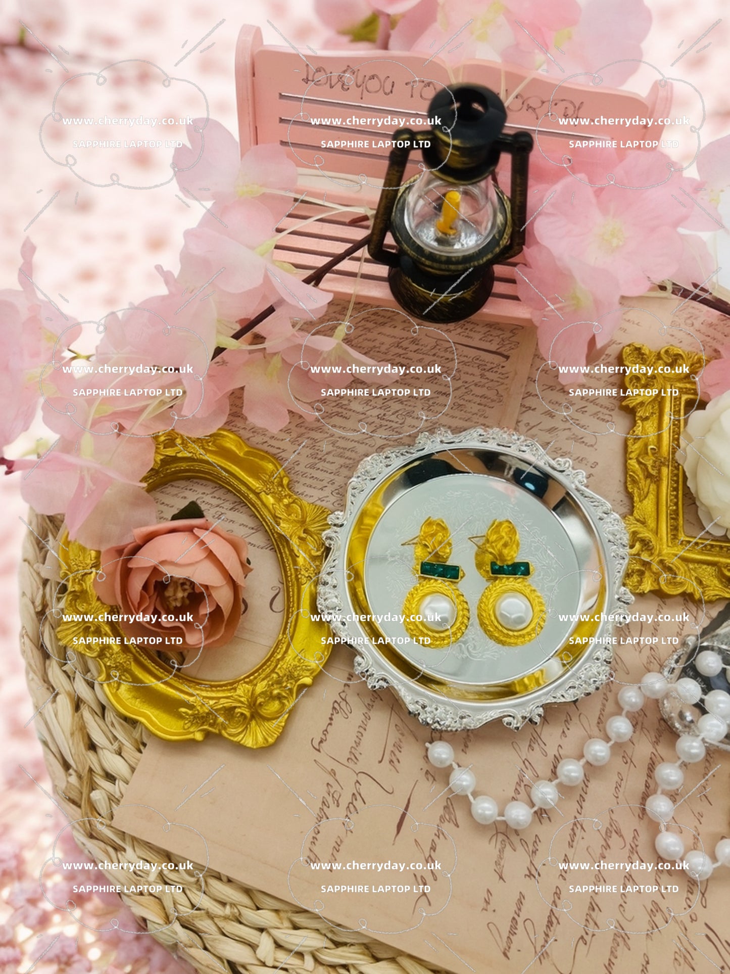 Spring garden vintage pearl earrings