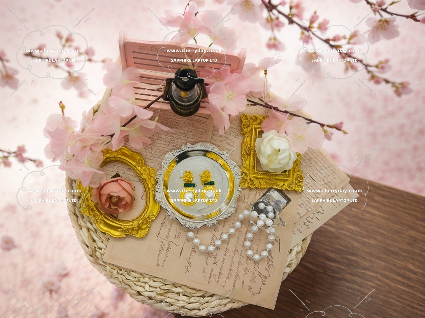Spring garden vintage pearl earrings
