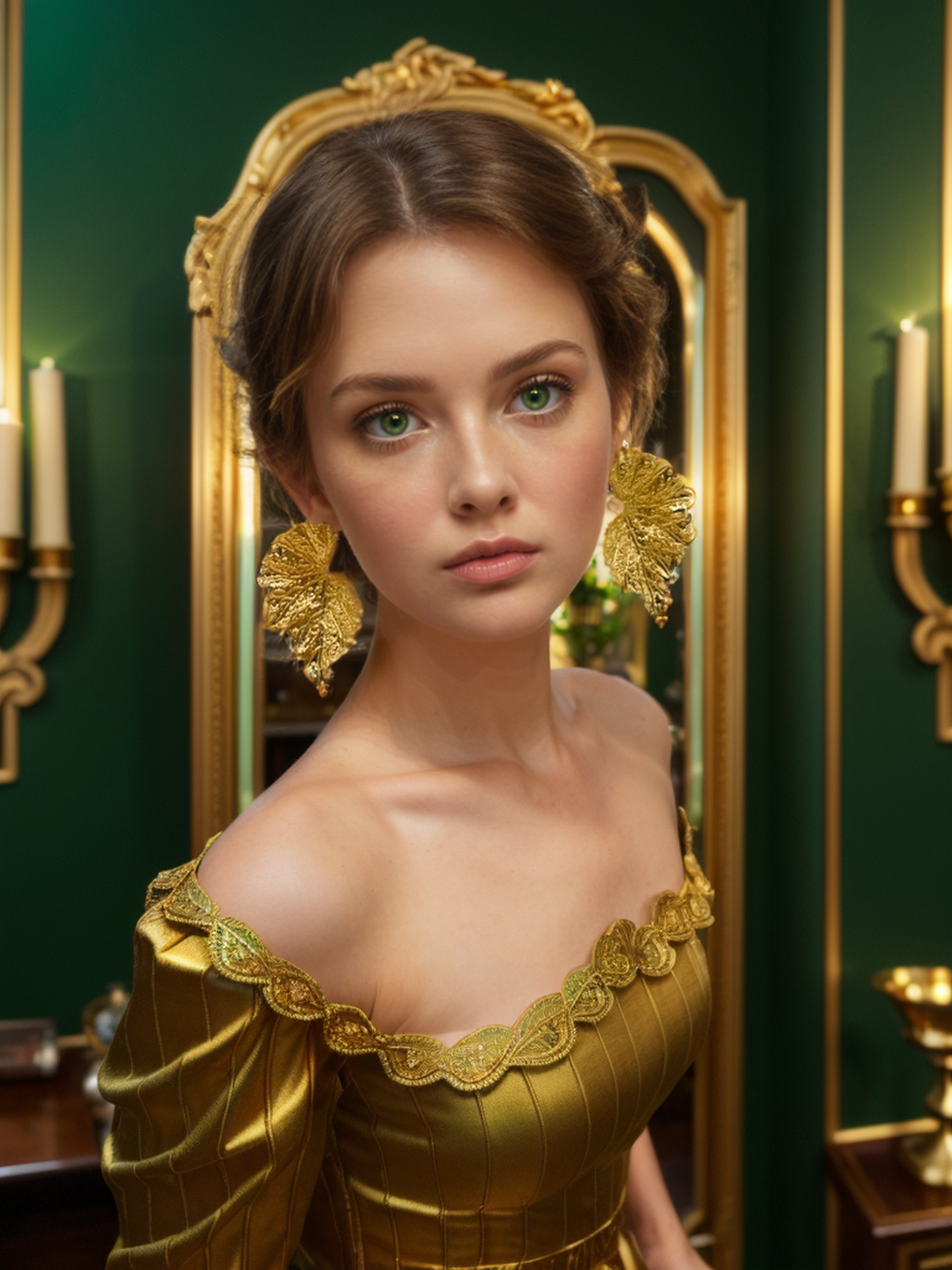 Gold leaf vintage earrings