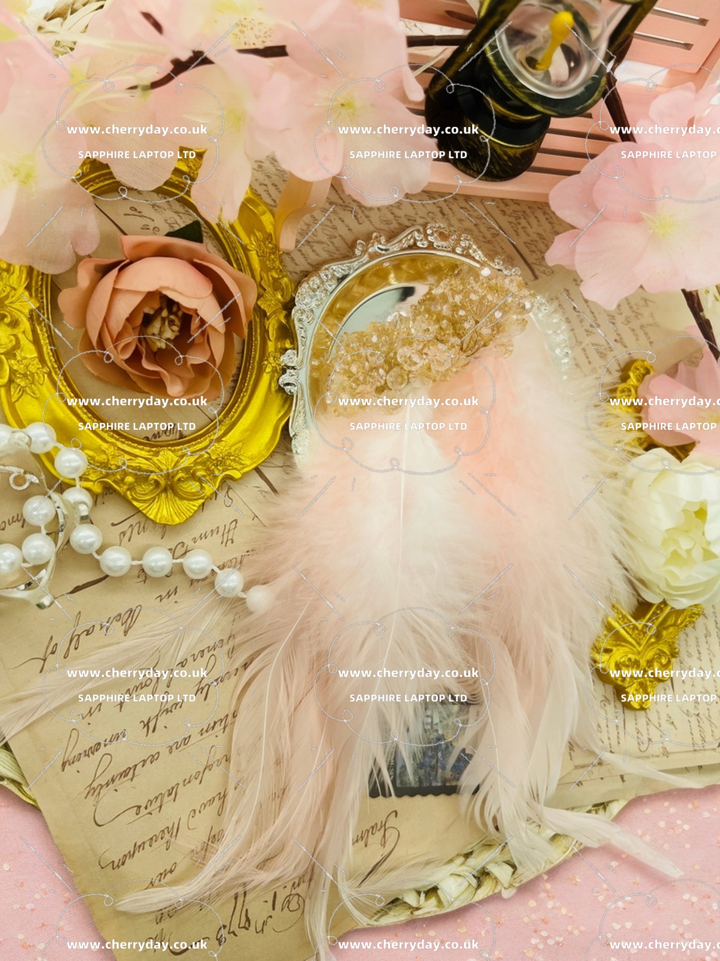 Princess pink feather earrings