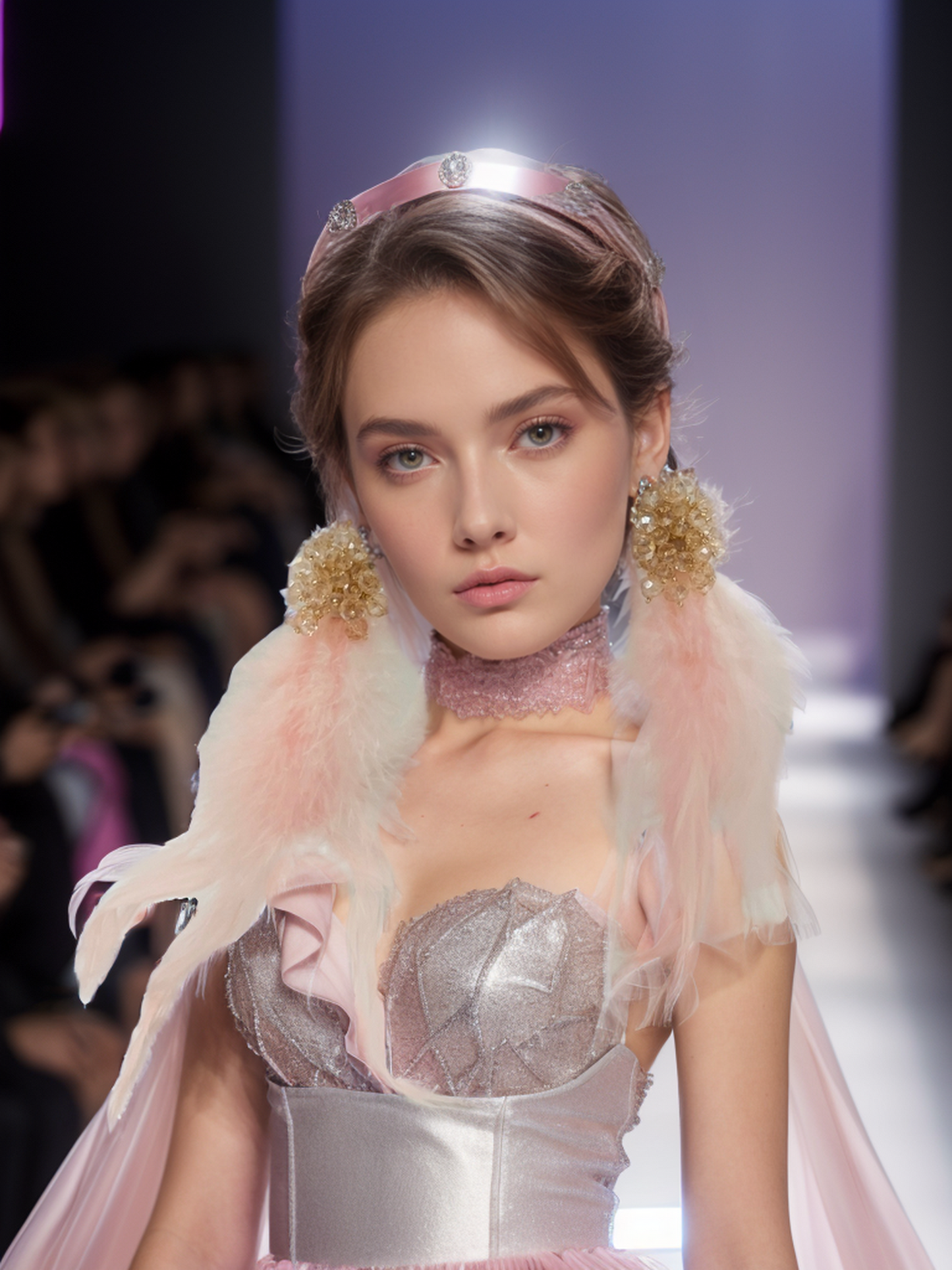 Princess pink feather earrings