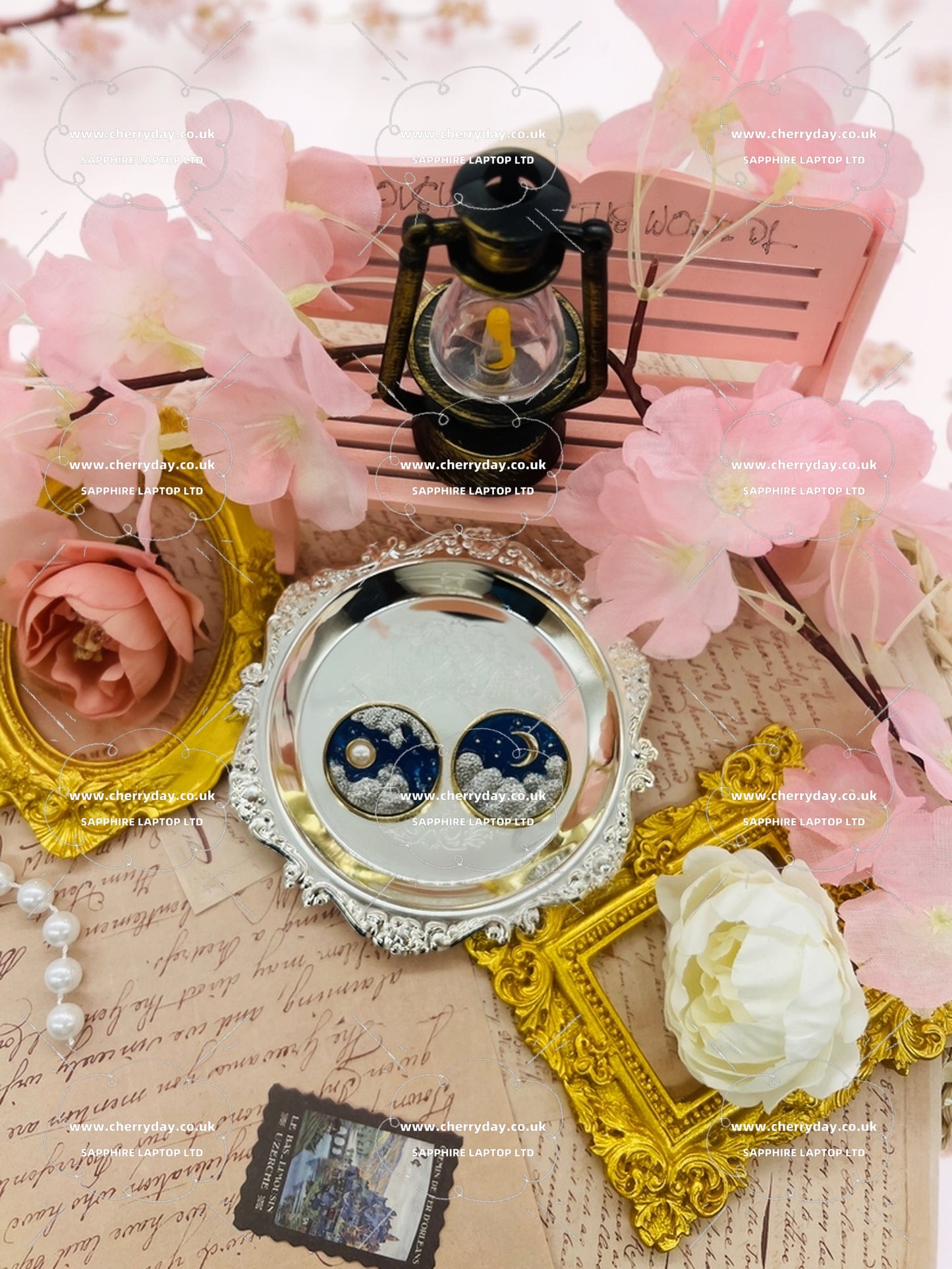 Goddess of the moon and stars painting earrings