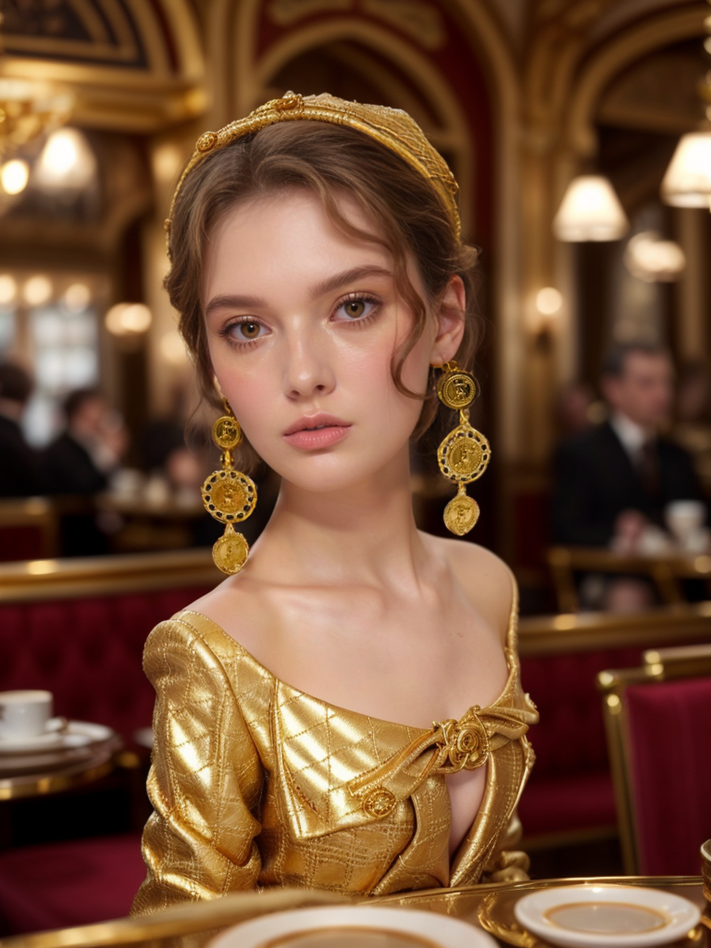 Roman coins tassel earrings