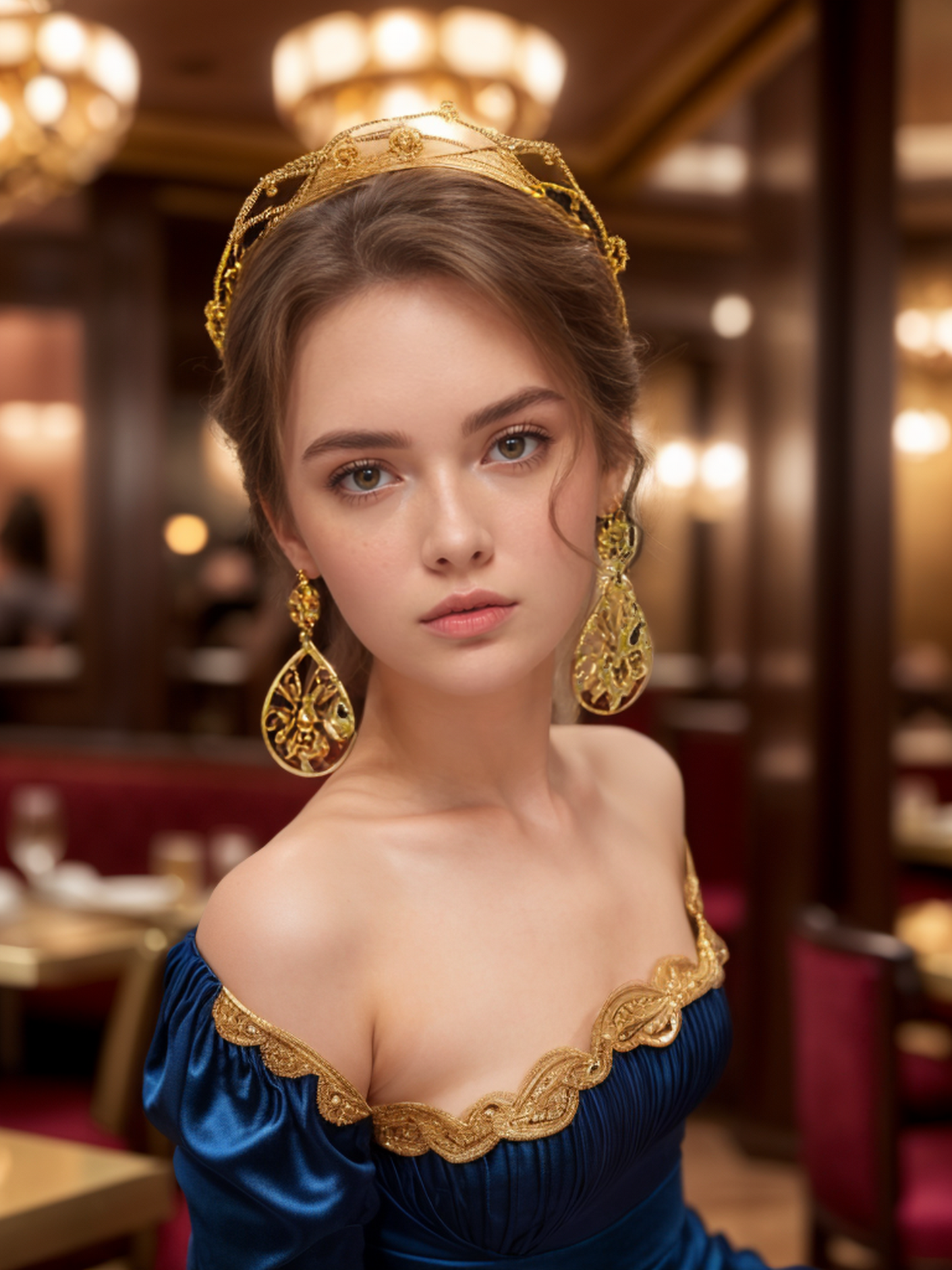 Gold openwork leaf vintage earrings